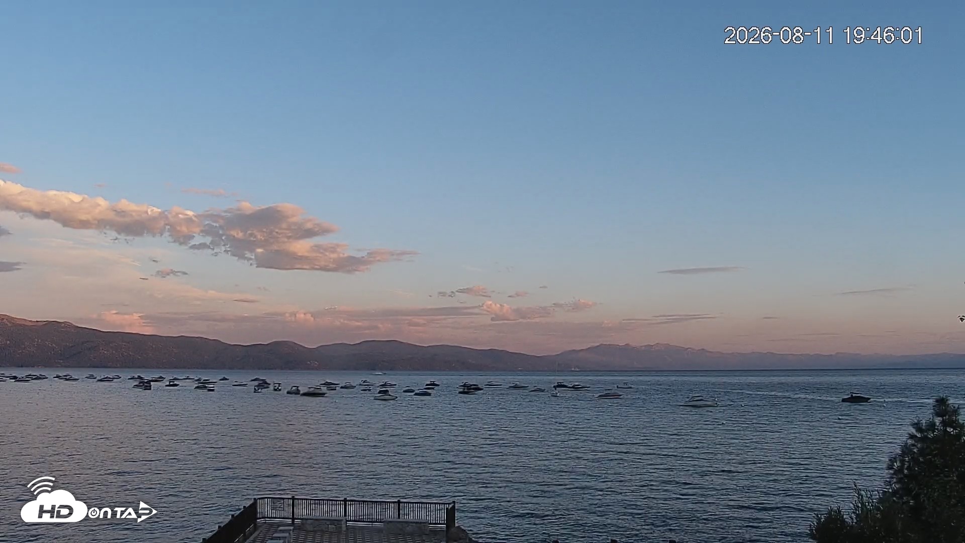 Snapshot of Tahoe Vista Lake Tahoe Live Webcam taken Aug 11, 2026, 7:47pm PDT