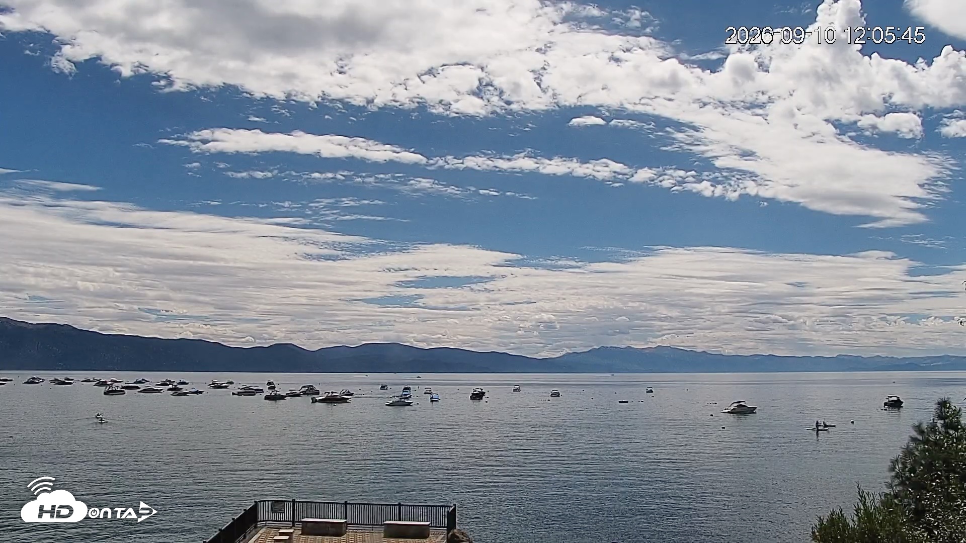 Snapshot of Tahoe Vista Lake Tahoe Live Webcam taken Sep 10, 2026, 12:07pm PDT