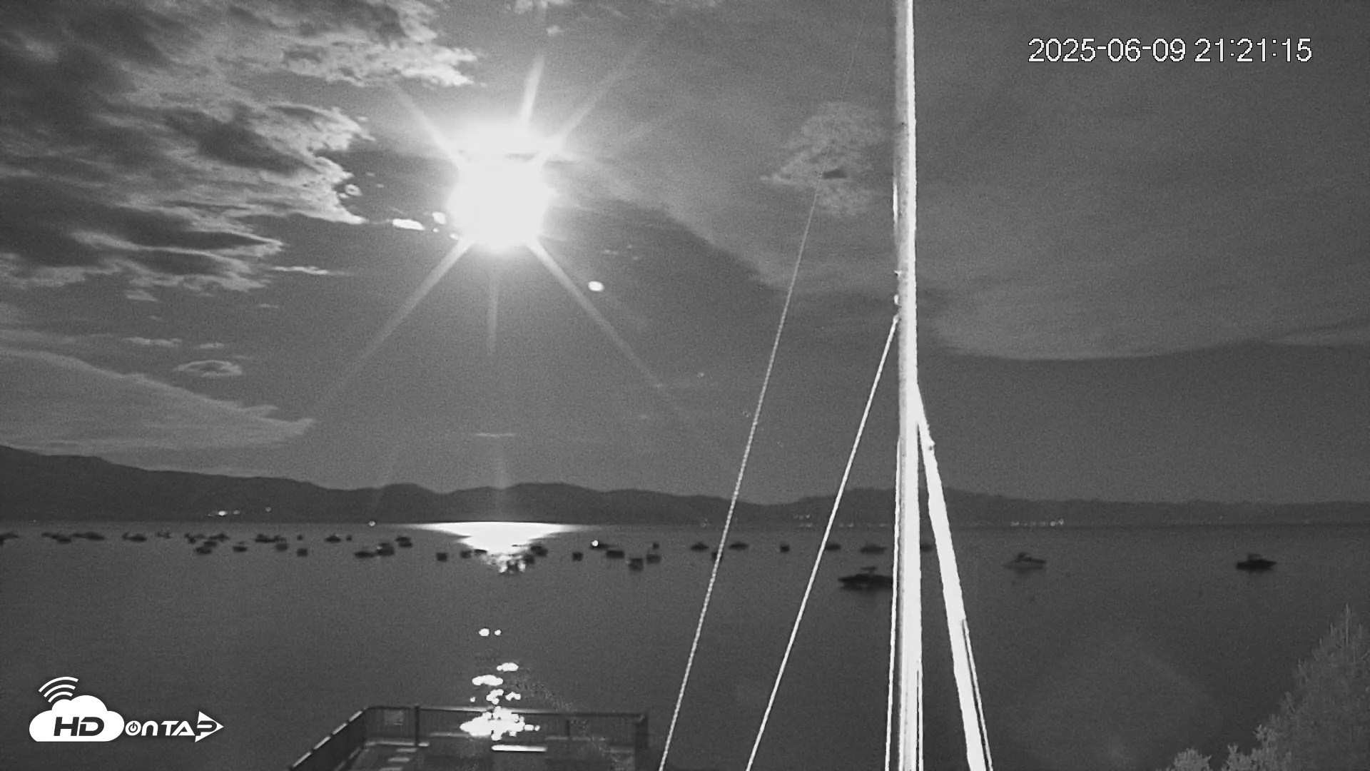 Snapshot of Tahoe Vista Lake Tahoe Live Webcam taken Jun 9, 2025, 9:22pm PDT