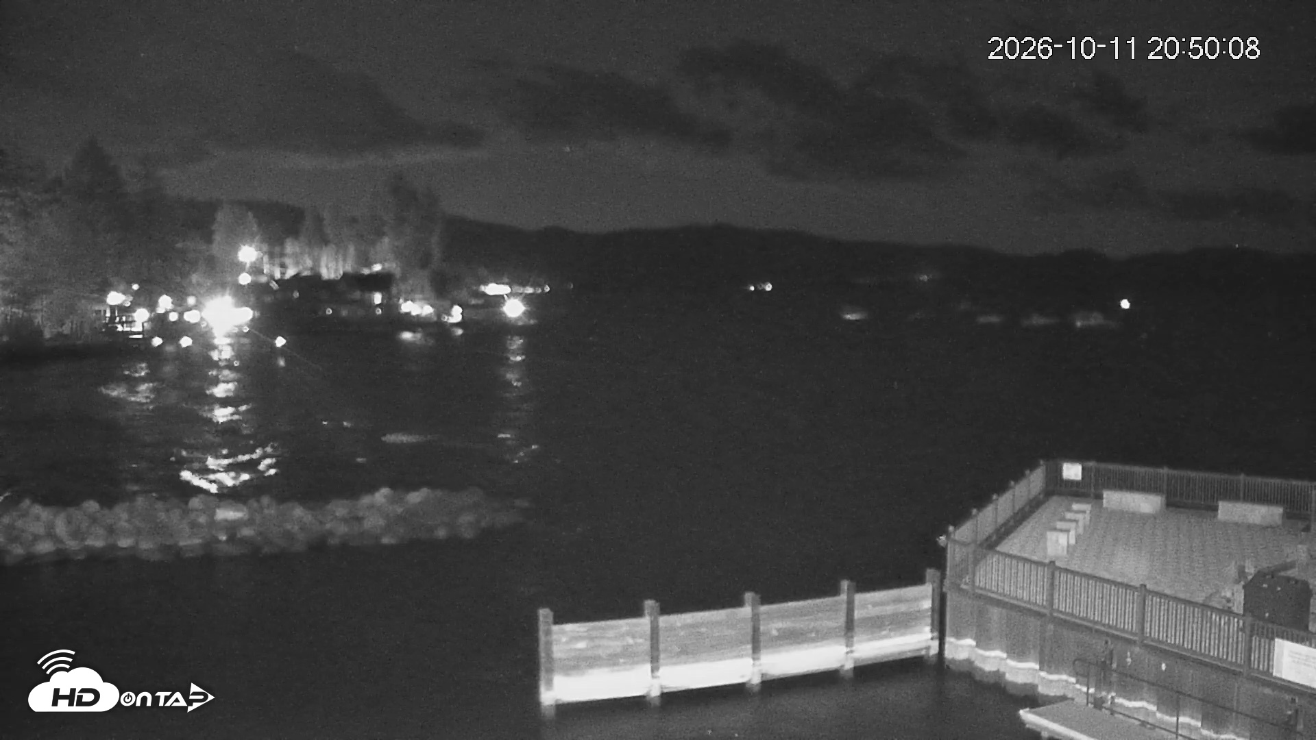 Snapshot of Tahoe Vista Lake Tahoe Live Webcam taken Oct 11, 2026, 8:51pm PDT
