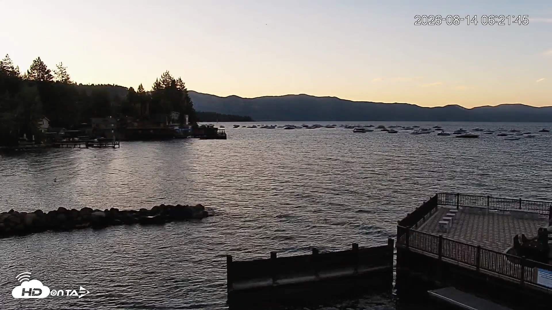 Snapshot of Tahoe Vista Lake Tahoe Live Webcam taken Aug 14, 2026, 6:23am PDT