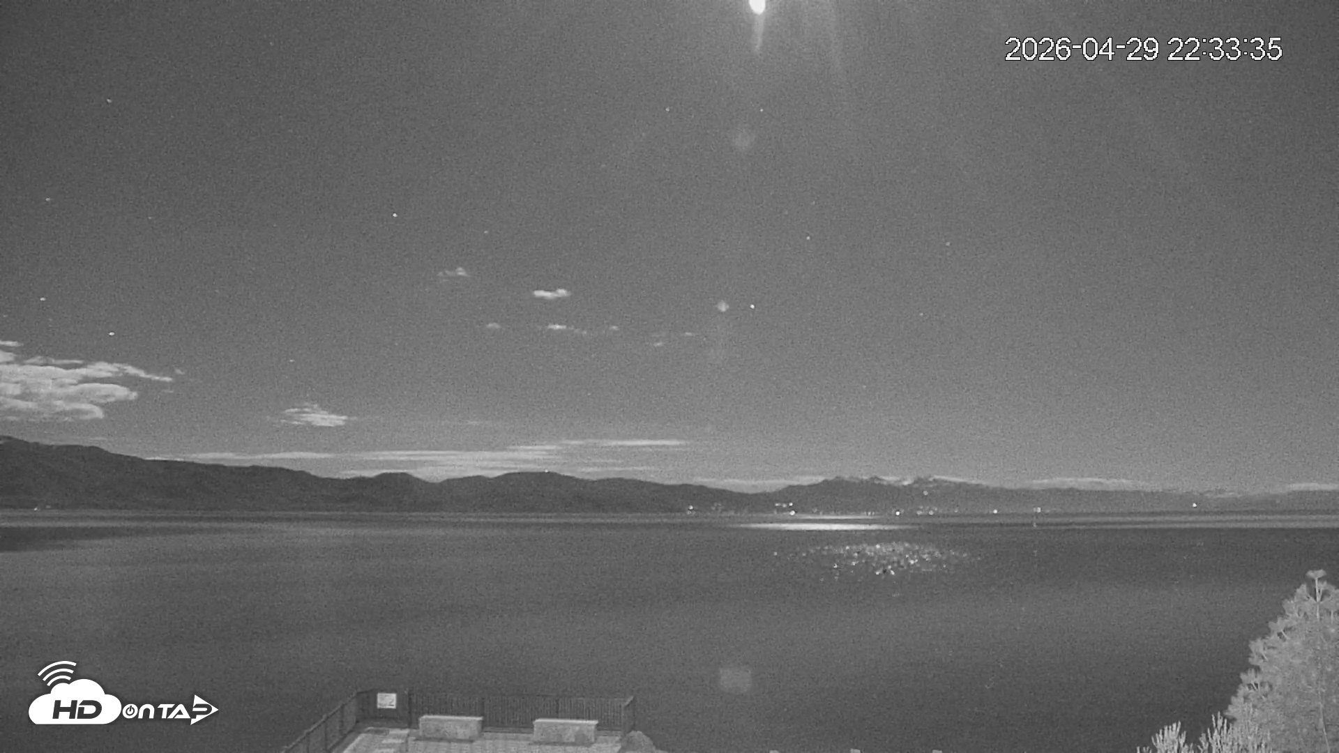 Snapshot of Tahoe Vista Lake Tahoe Live Webcam taken Apr 29, 2026, 10:35pm PDT