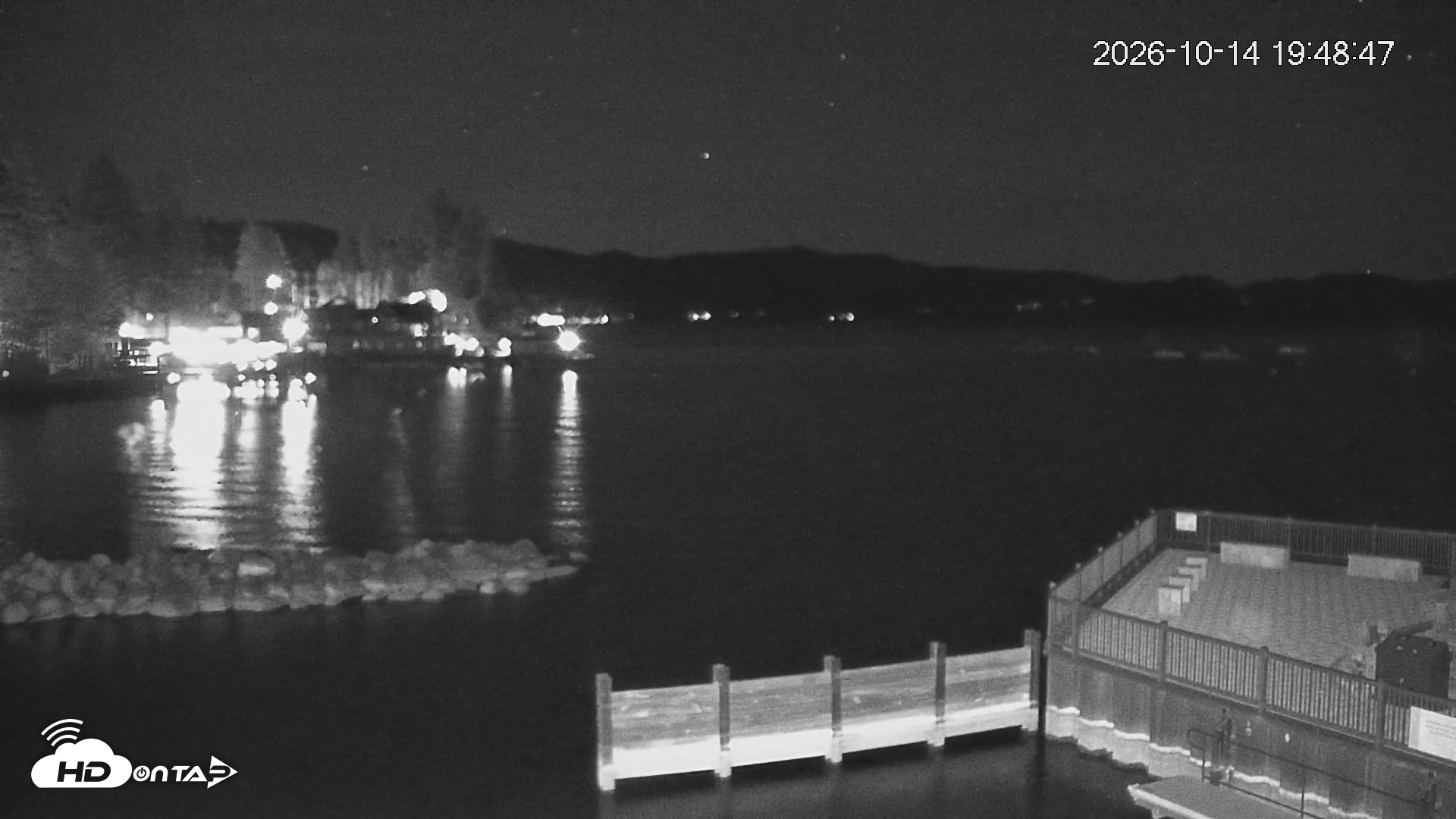 Snapshot of Tahoe Vista Lake Tahoe Live Webcam taken Oct 14, 2026, 7:50pm PDT