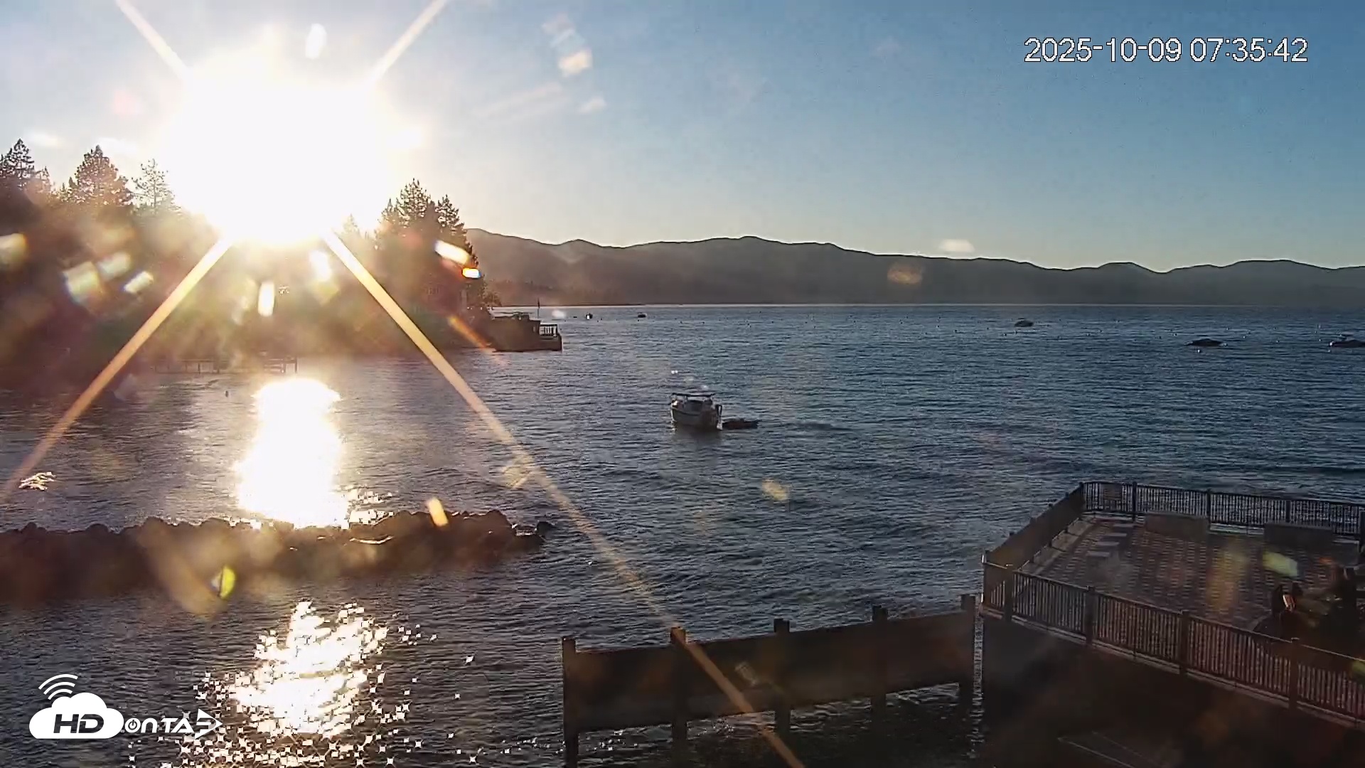 Snapshot of Tahoe Vista Lake Tahoe Live Webcam taken Oct 9, 2025, 7:37am PDT