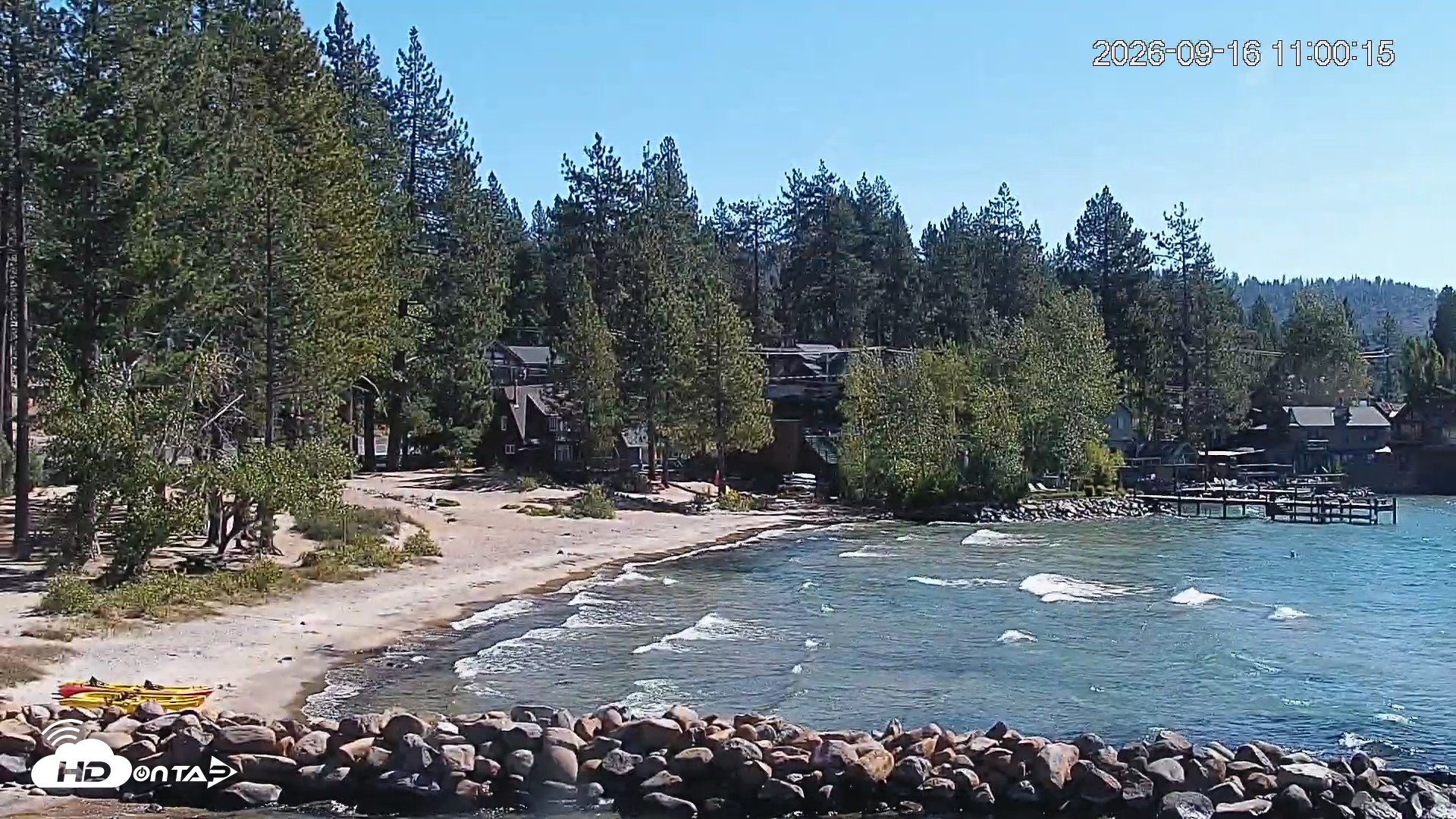 Snapshot of Tahoe Vista Lake Tahoe Live Webcam taken Sep 16, 2026, 11:01am PDT