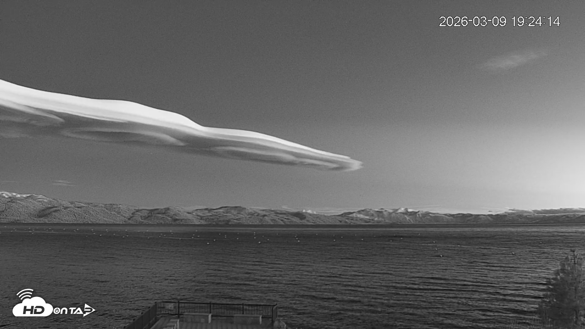 Snapshot of Tahoe Vista Lake Tahoe Live Webcam taken Mar 9, 2026, 7:25pm PDT