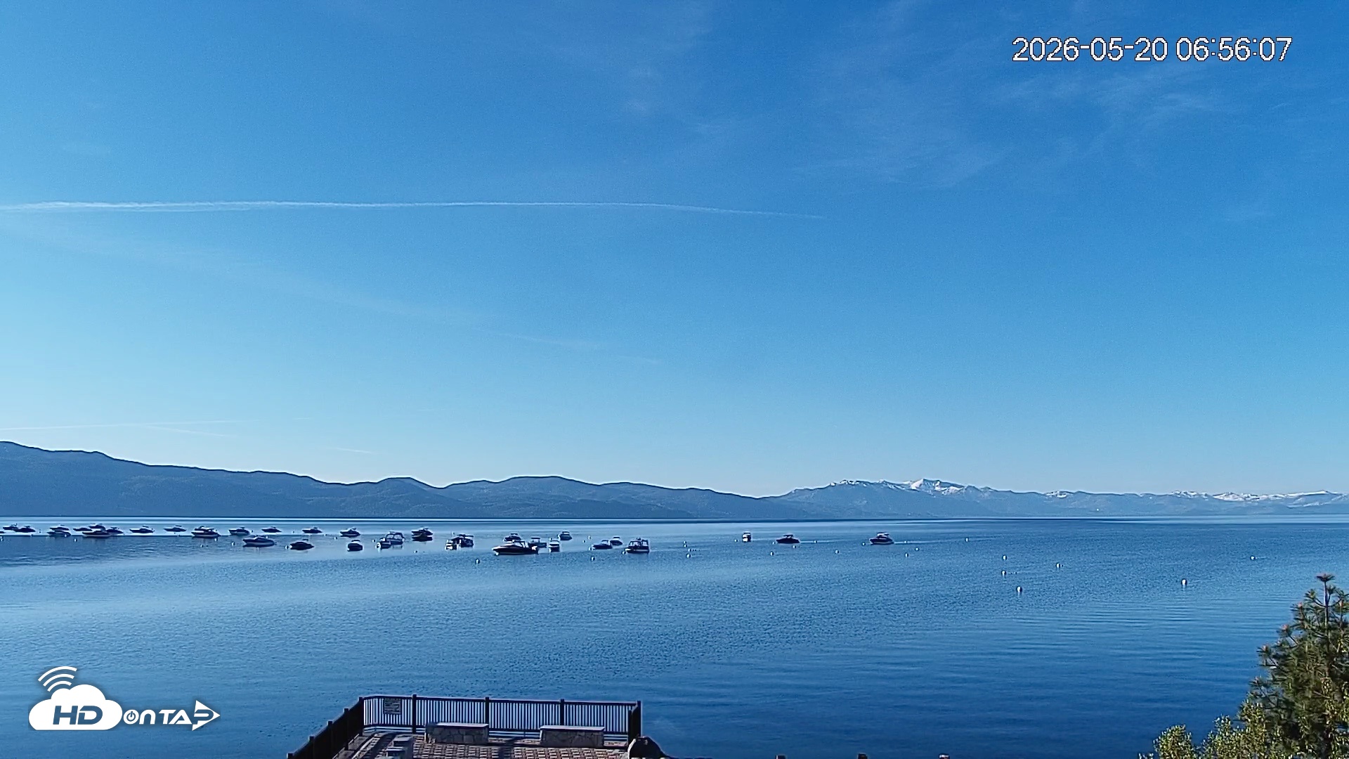 Snapshot of Tahoe Vista Lake Tahoe Live Webcam taken May 20, 2026, 6:57am PDT