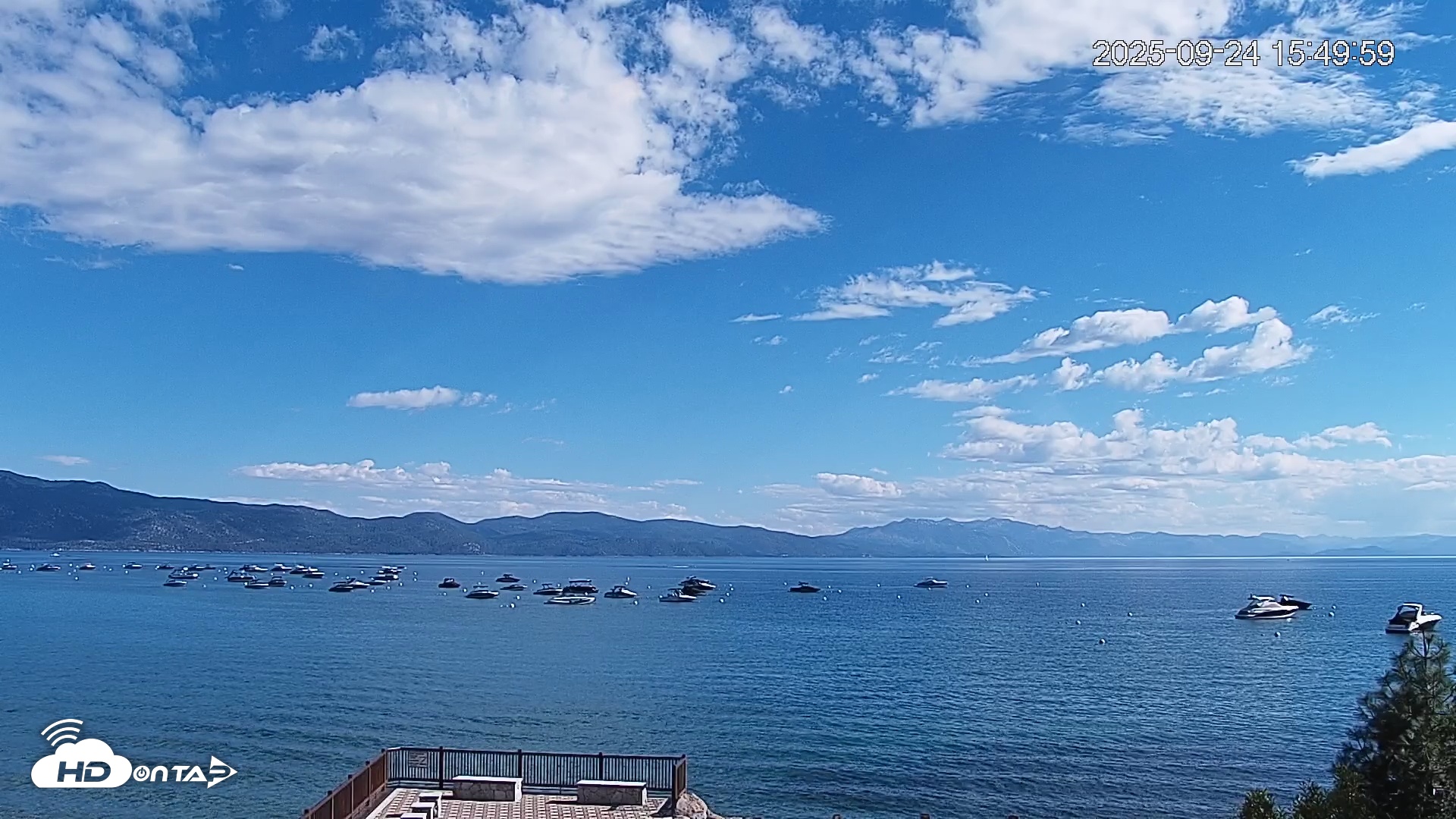 Snapshot of Tahoe Vista Lake Tahoe Live Webcam taken Sep 24, 2025, 3:51pm PDT