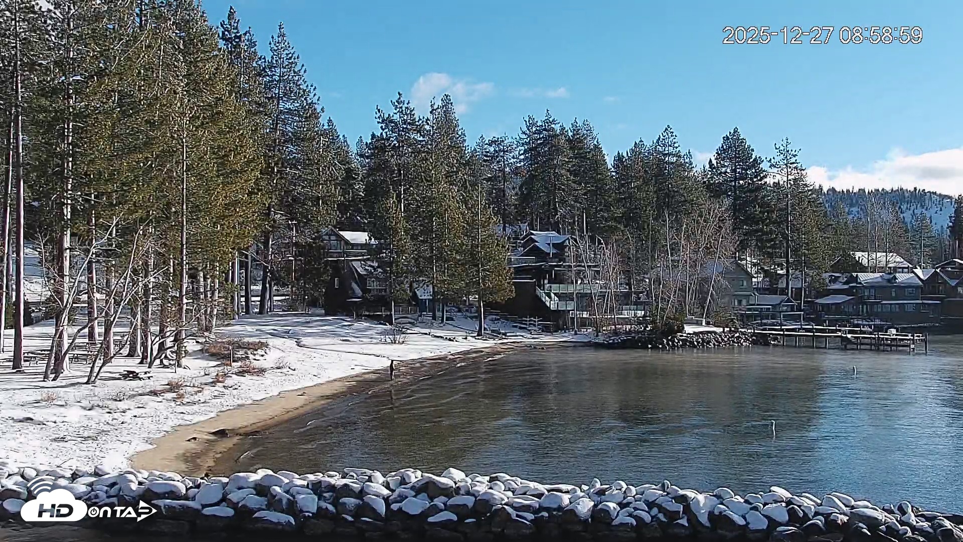 Snapshot of Tahoe Vista Lake Tahoe Live Webcam taken Dec 27, 2025, 9:00am PST