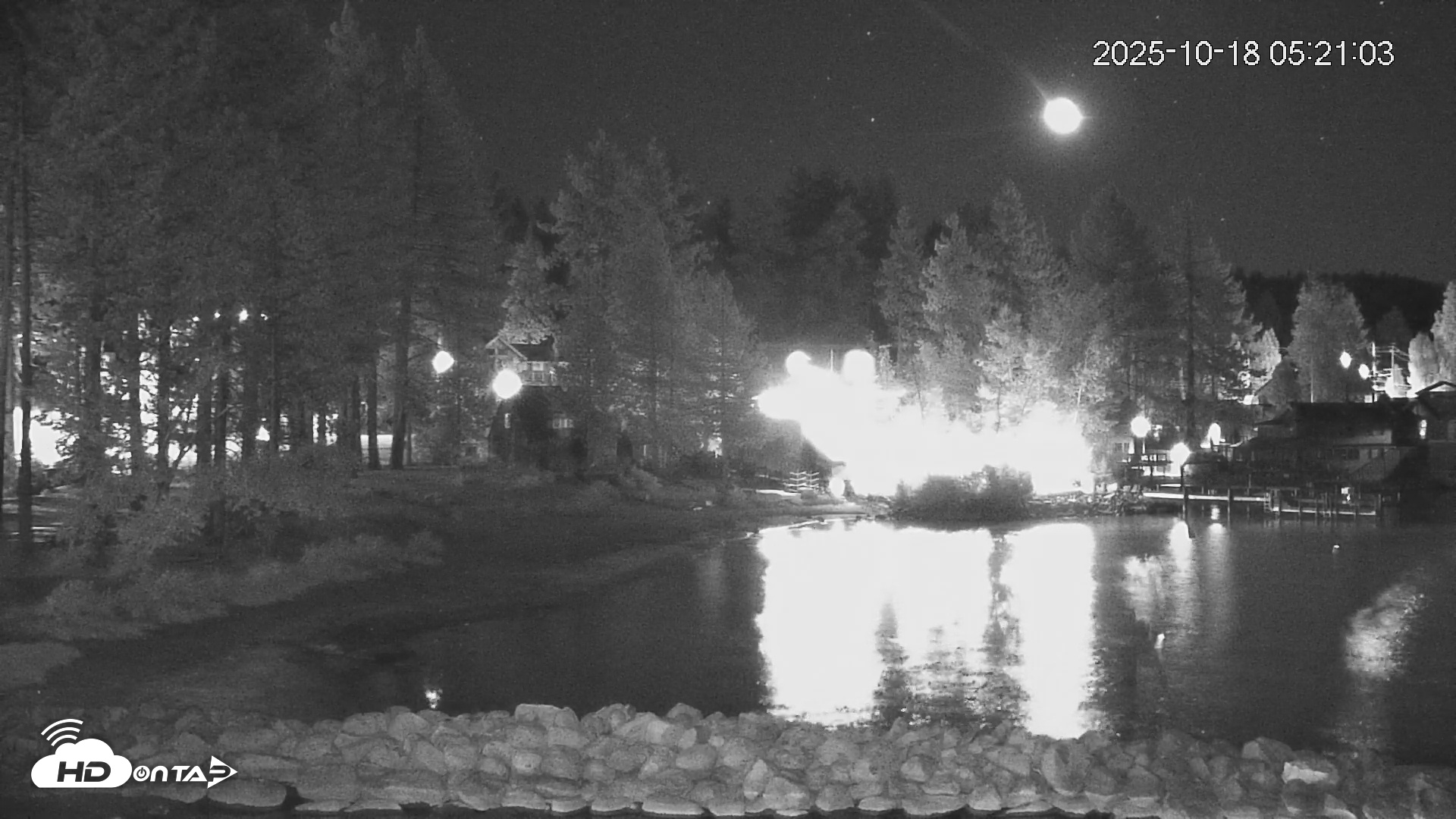 Snapshot of Tahoe Vista Lake Tahoe Live Webcam taken Oct 18, 2025, 5:22am PDT
