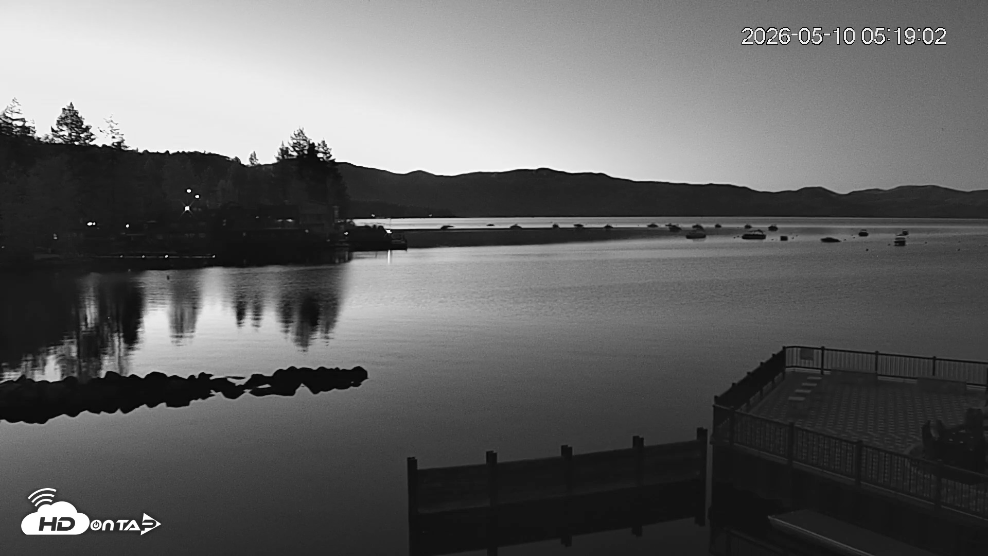 Snapshot of Tahoe Vista Lake Tahoe Live Webcam taken May 10, 2026, 5:20am PDT