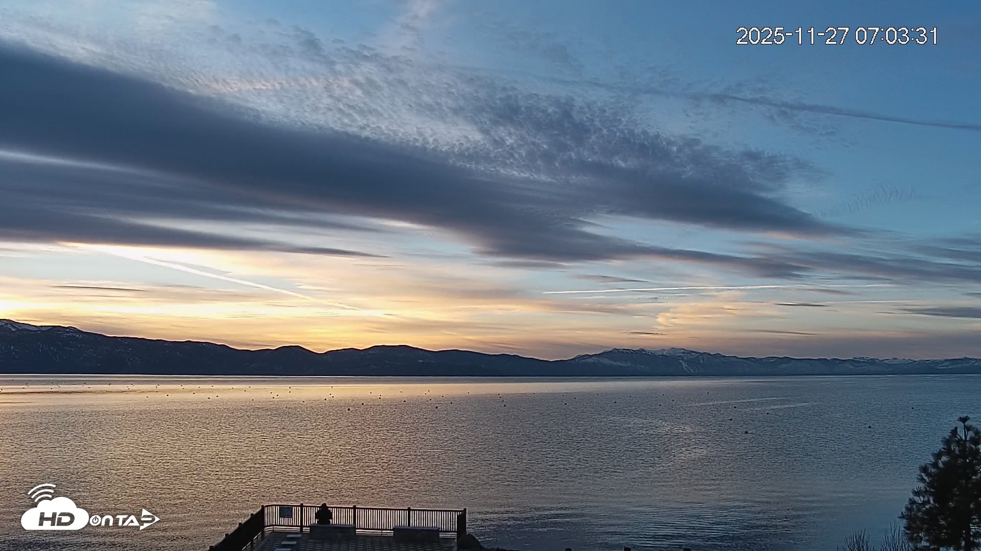 Snapshot of Tahoe Vista Lake Tahoe Live Webcam taken Nov 27, 2025, 7:04am PST