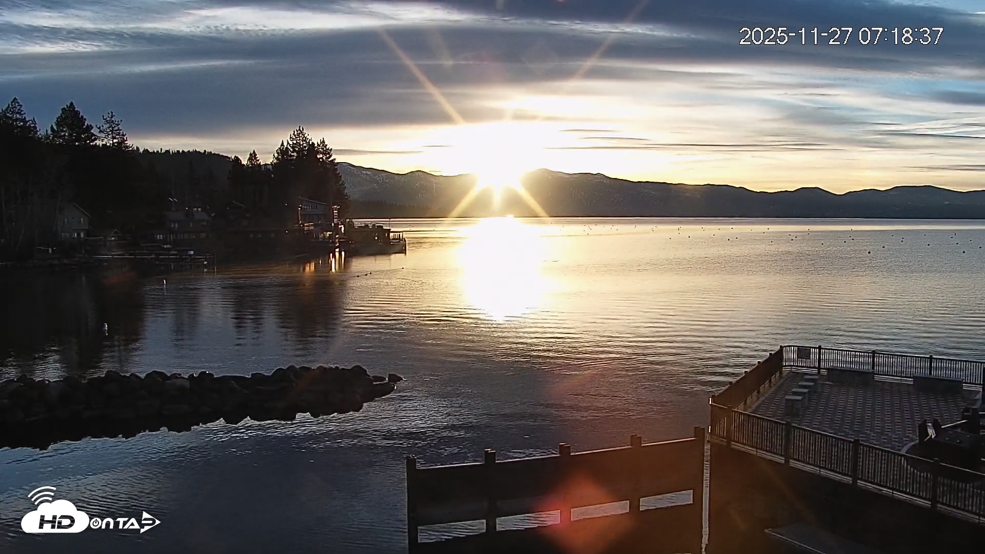 Snapshot of Tahoe Vista Lake Tahoe Live Webcam taken Nov 27, 2025, 7:19am PST