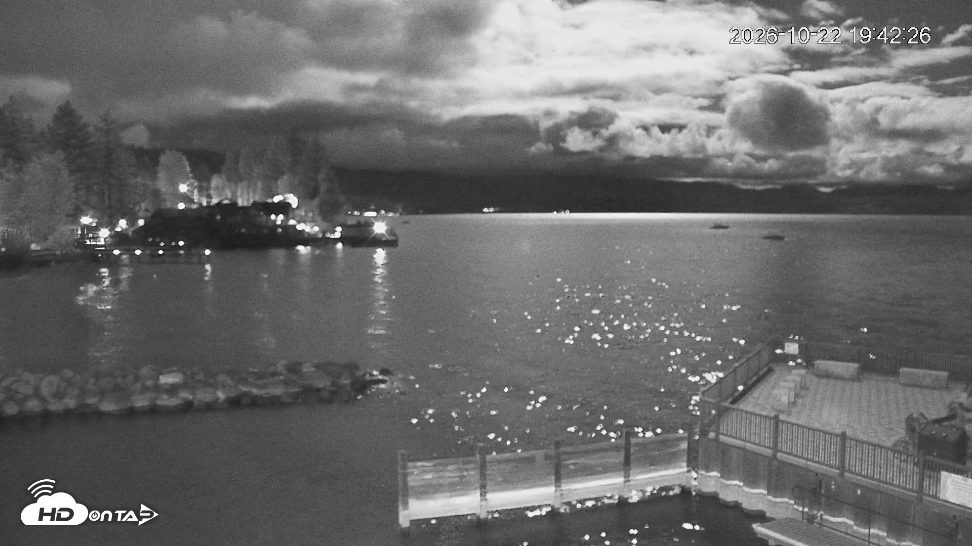 Snapshot of Tahoe Vista Lake Tahoe Live Webcam taken Oct 22, 2026, 7:43pm PDT
