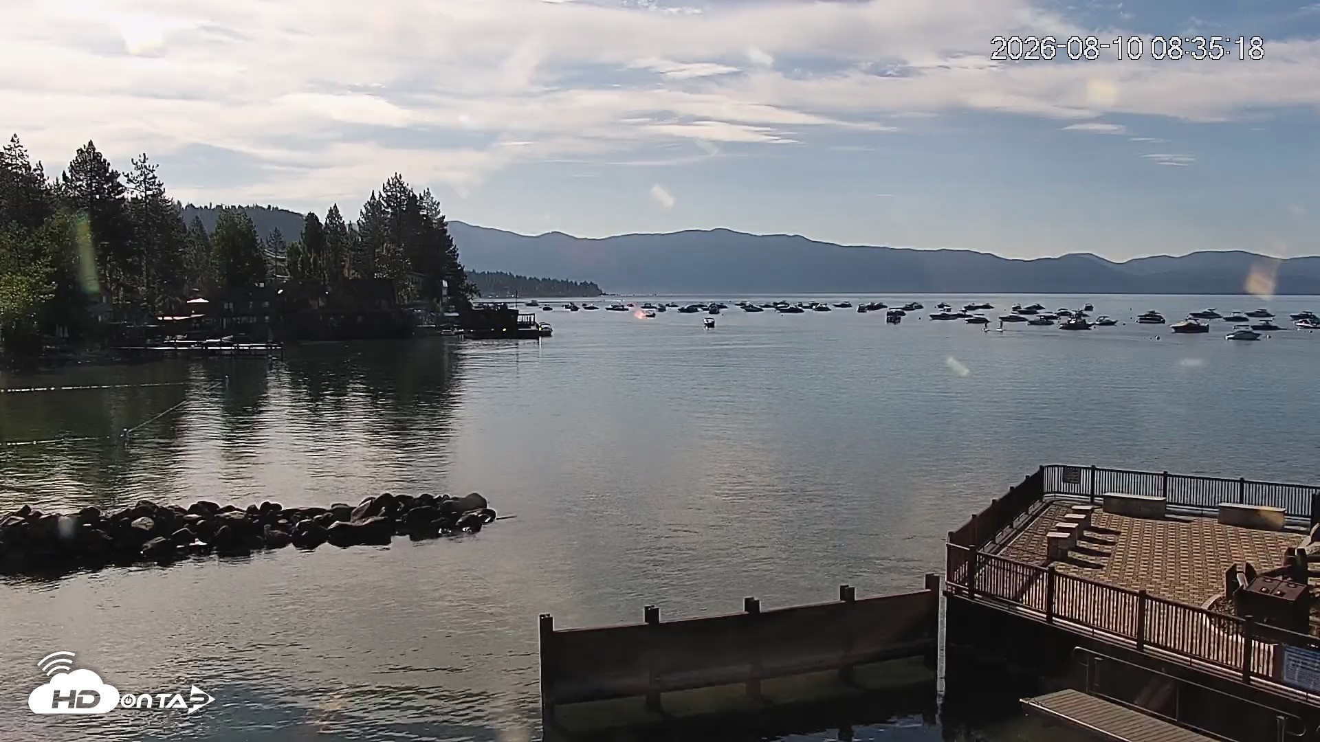 Snapshot of Tahoe Vista Lake Tahoe Live Webcam taken Aug 10, 2026, 8:36am PDT