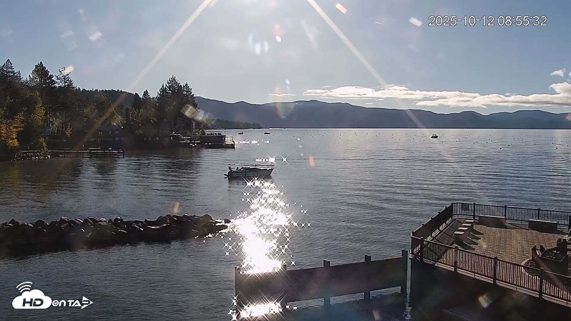 Snapshot of Tahoe Vista Lake Tahoe Live Webcam taken Oct 12, 2025, 8:56am PDT