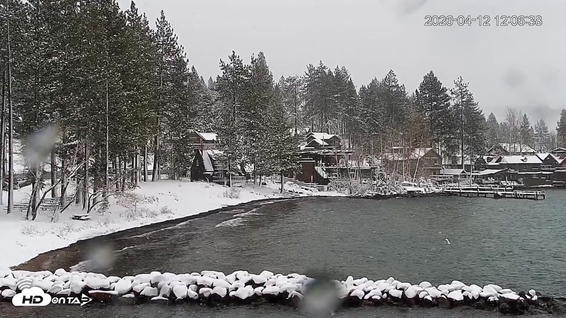 Snapshot of Tahoe Vista Lake Tahoe Live Webcam taken Apr 12, 2026, 12:08pm PDT