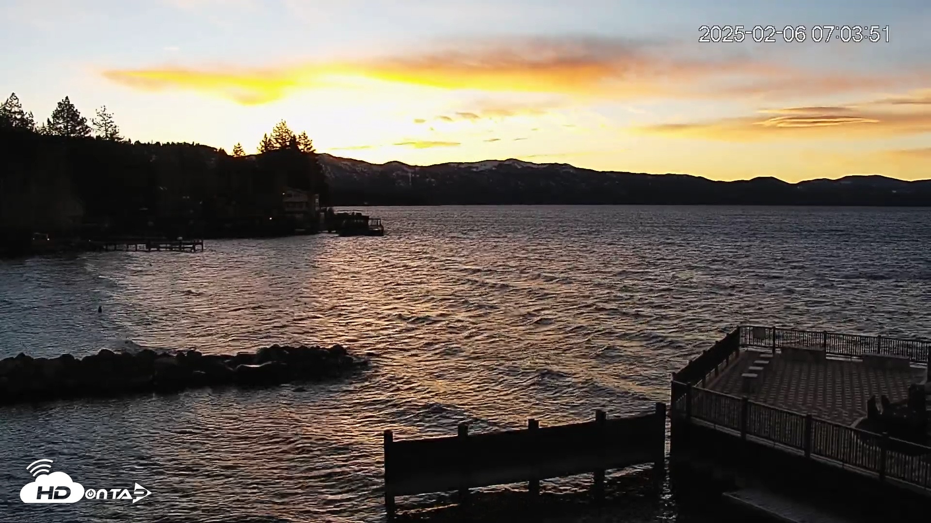 Snapshot of Tahoe Vista Lake Tahoe Live Webcam taken Feb 6, 2025, 7:04am PST