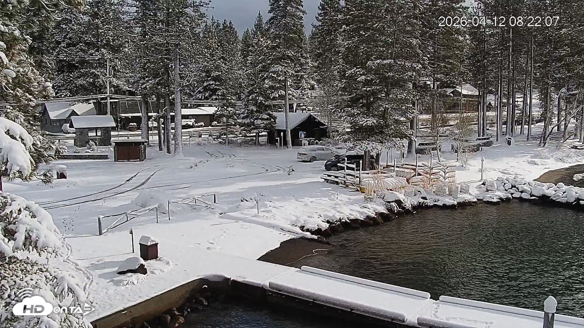 Snapshot of Tahoe Vista Lake Tahoe Live Webcam taken Apr 12, 2026, 8:23am PDT