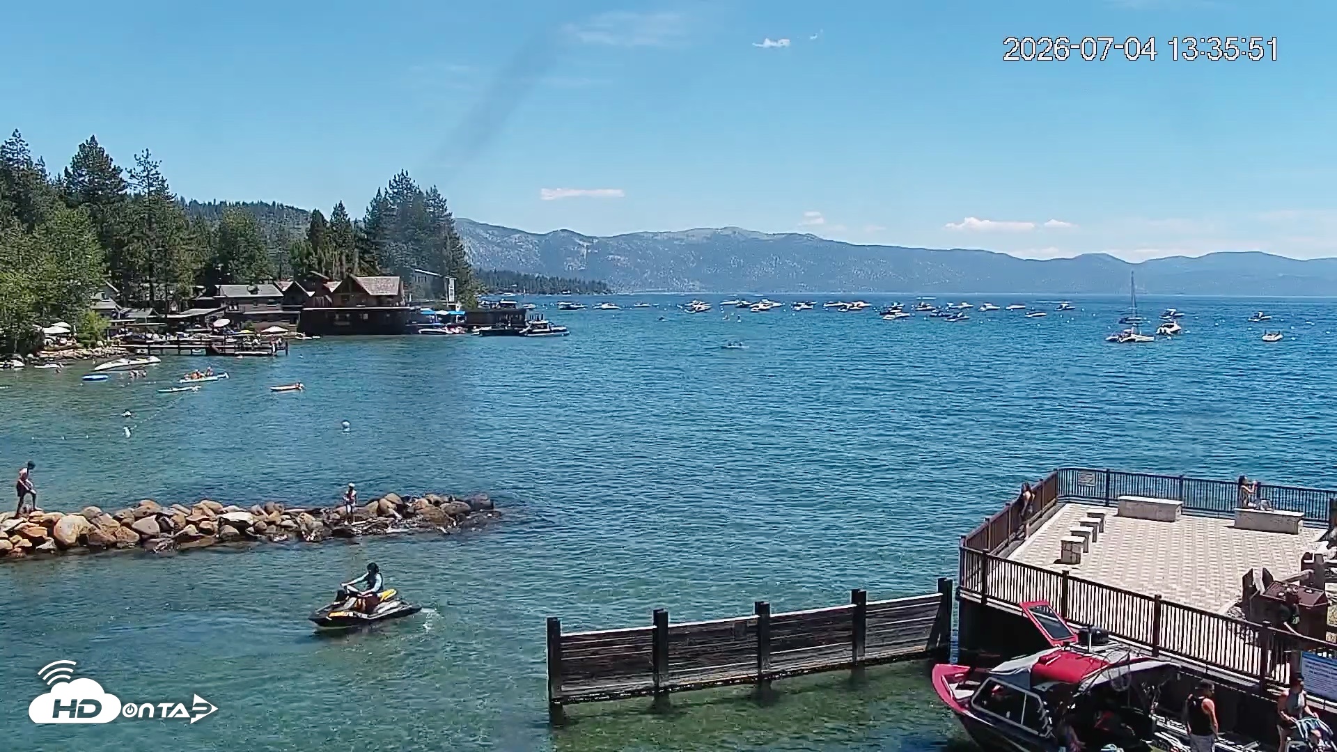 Snapshot of Tahoe Vista Lake Tahoe Live Webcam taken Jul 4, 2026, 1:37pm PDT