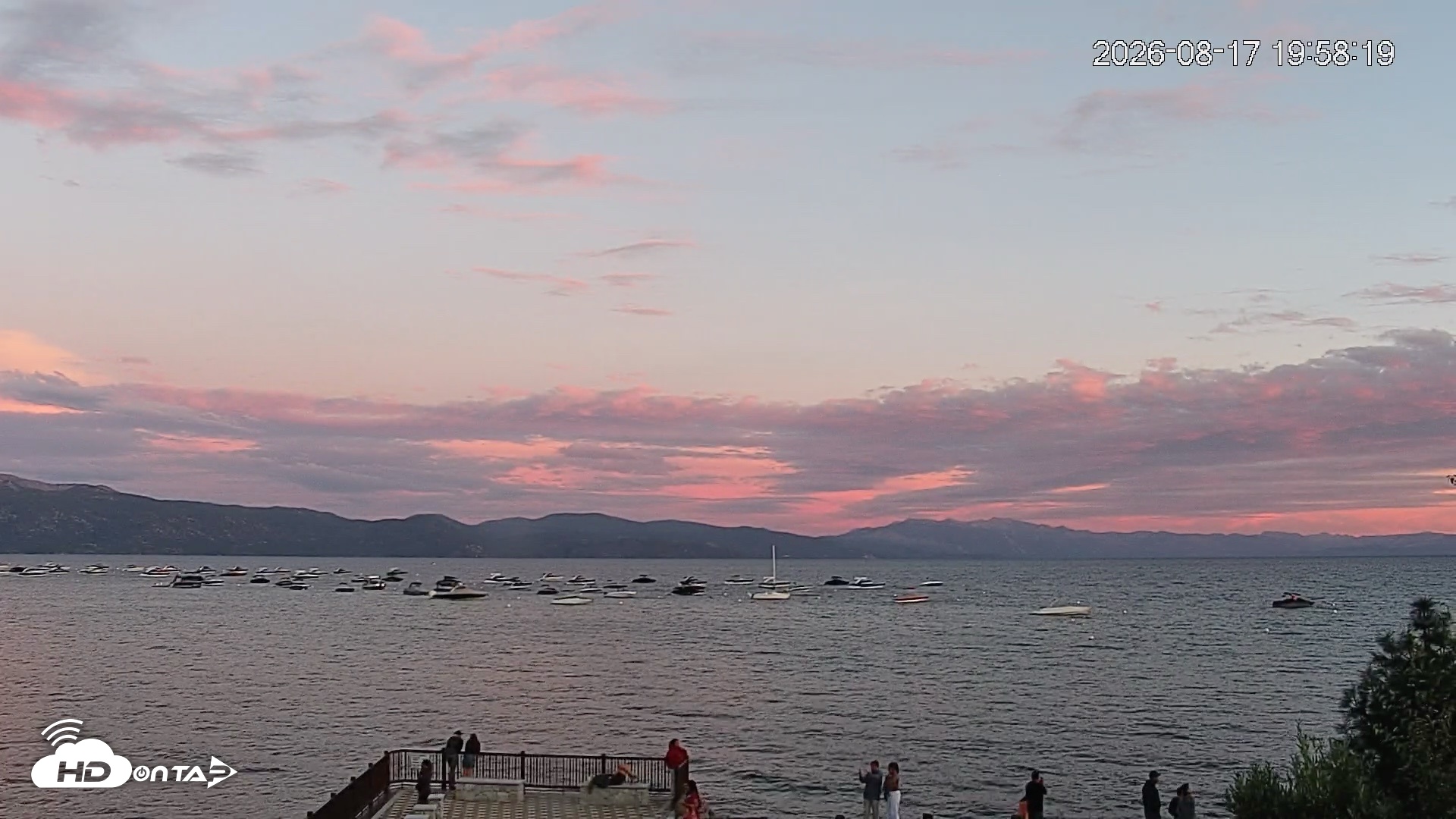 Snapshot of Tahoe Vista Lake Tahoe Live Webcam taken Aug 17, 2026, 7:59pm PDT