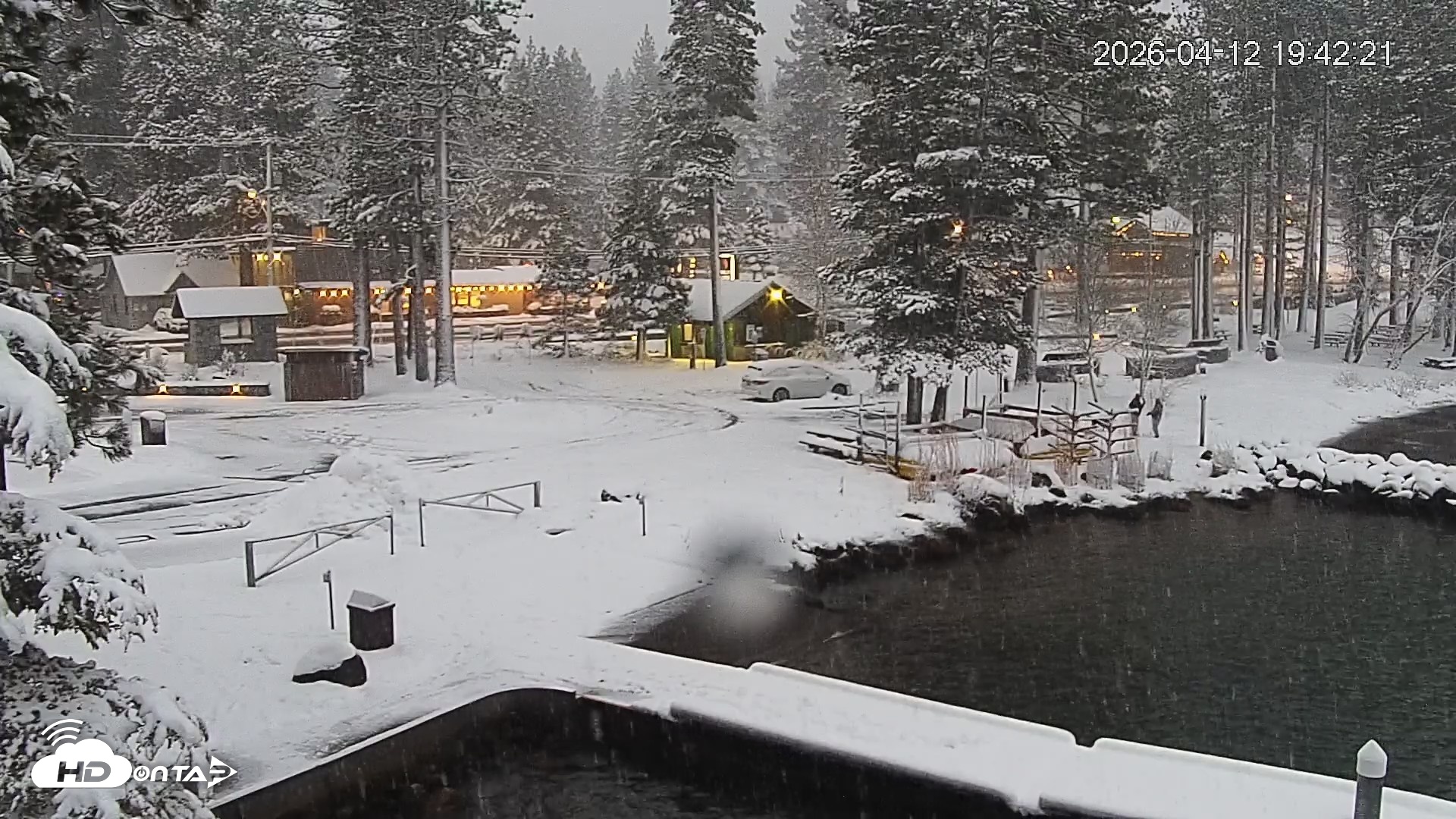 Snapshot of Tahoe Vista Lake Tahoe Live Webcam taken Apr 12, 2026, 7:43pm PDT