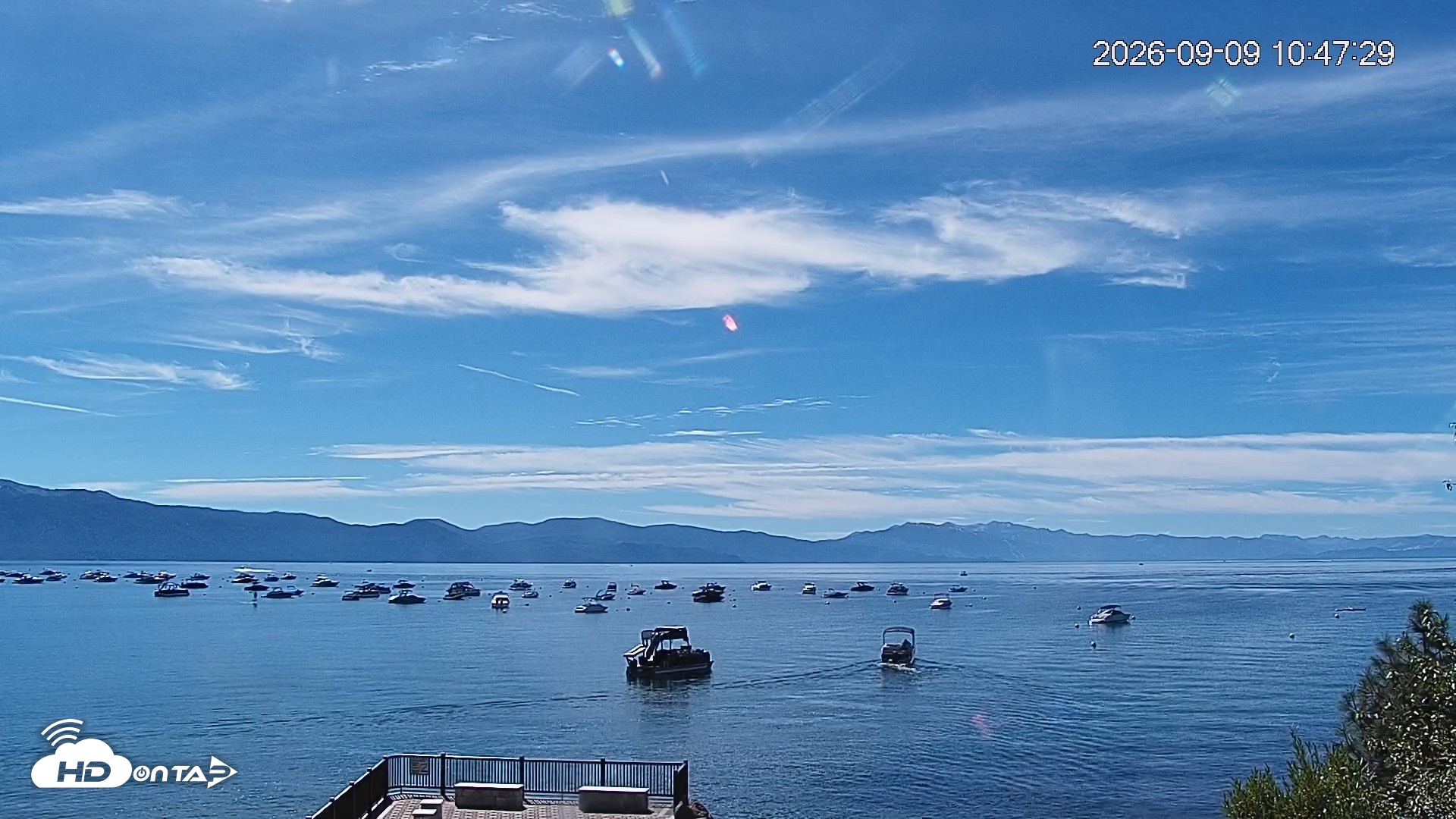 Snapshot of Tahoe Vista Lake Tahoe Live Webcam taken Sep 9, 2026, 10:48am PDT
