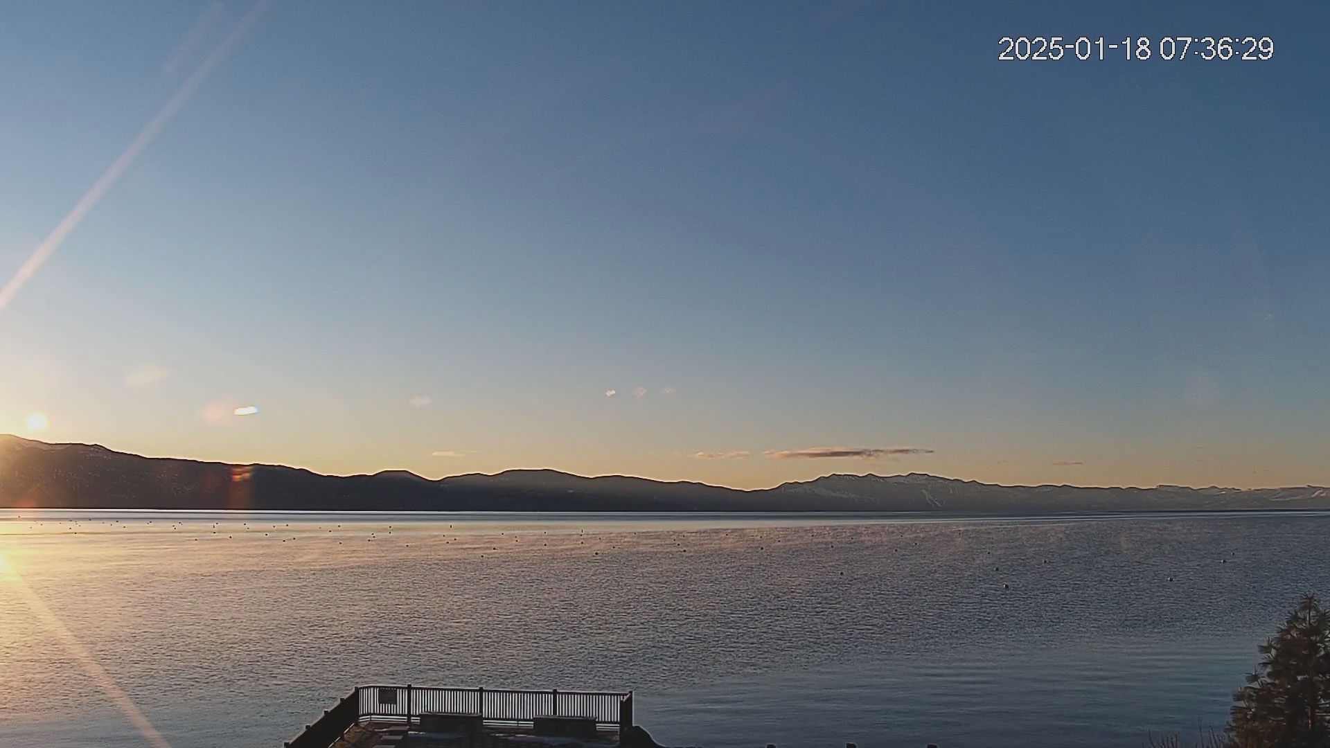 Snapshot of Tahoe Vista Lake Tahoe Live Webcam taken Jan 18, 2025, 7:37am PST
