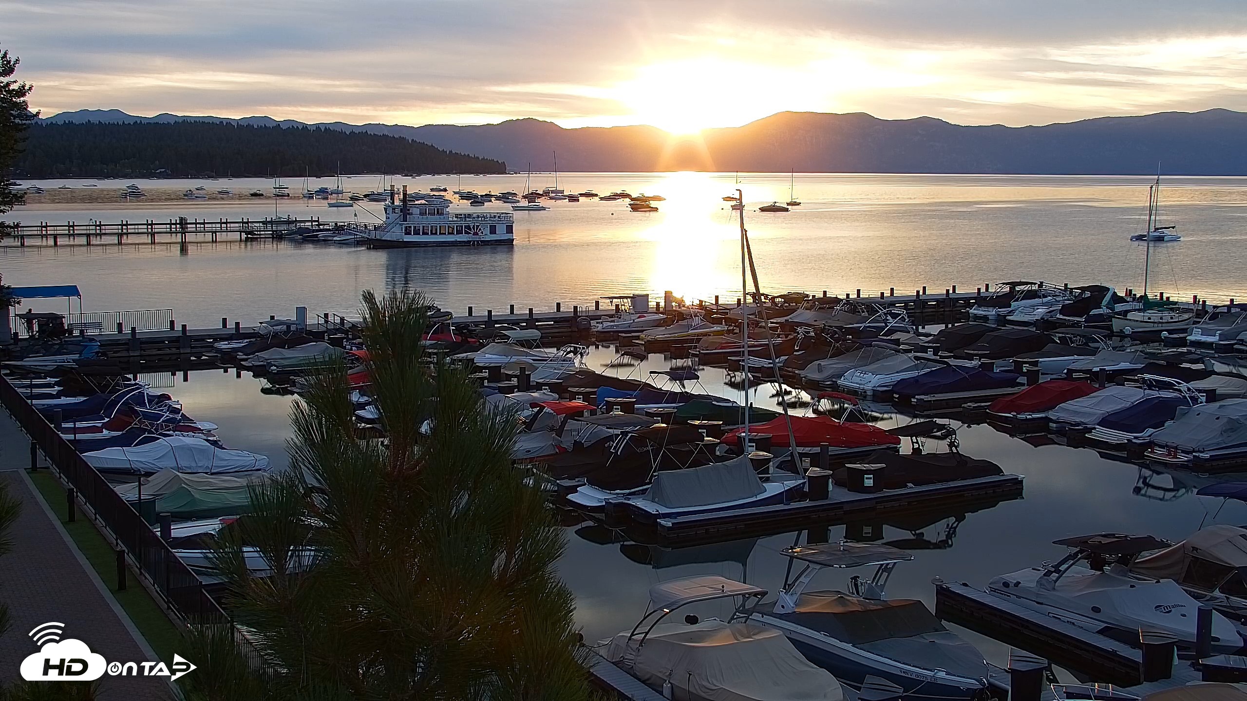 Snapshot of Tahoe City Marina - Lake Tahoe Live Webcam taken Aug 21, 2026, 6:34am PDT