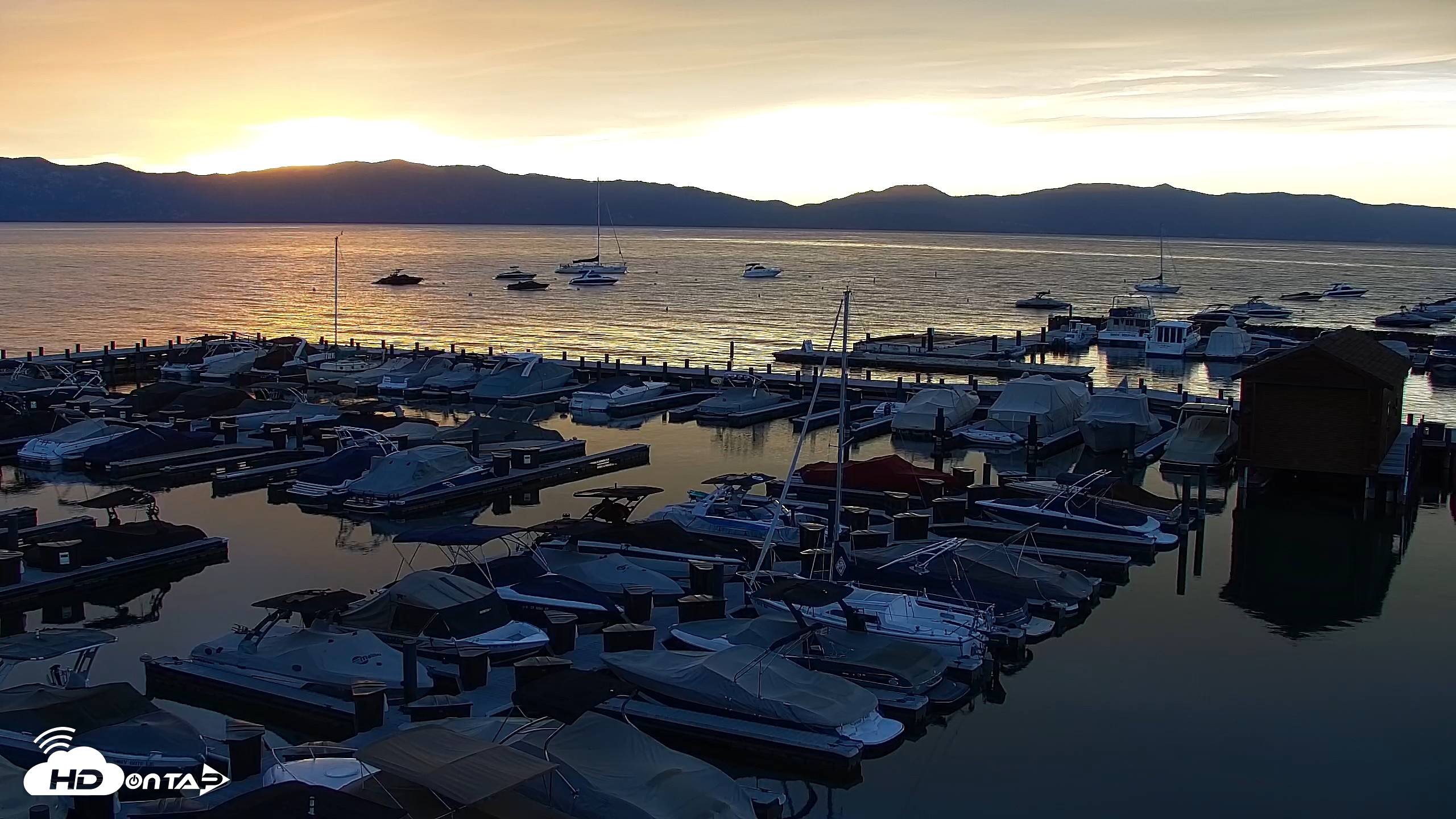 Snapshot of Tahoe City Marina - Lake Tahoe Live Webcam taken Sep 26, 2026, 6:55am PDT