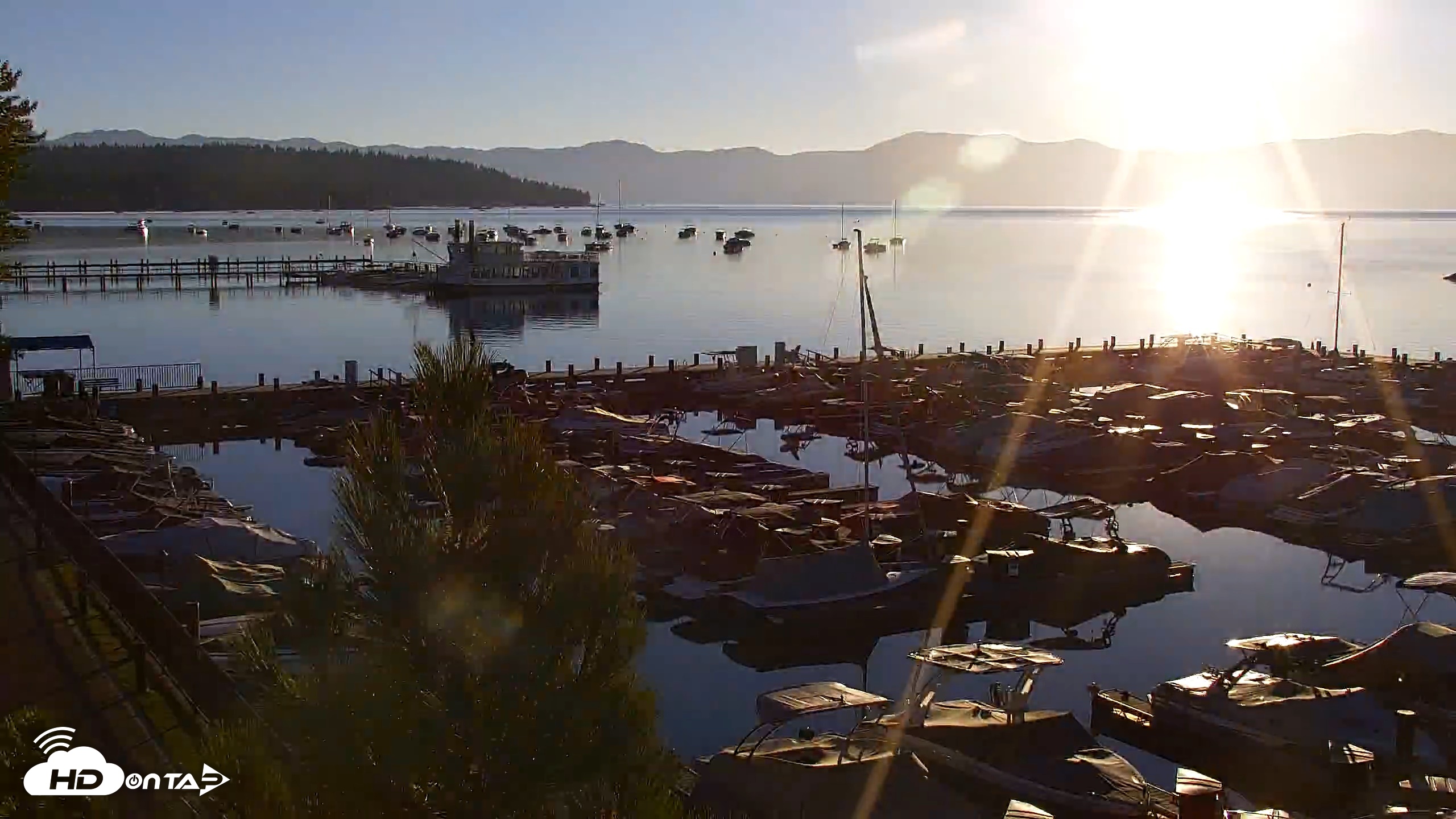 Snapshot of Tahoe City Marina - Lake Tahoe Live Webcam taken Sep 8, 2026, 7:18am PDT