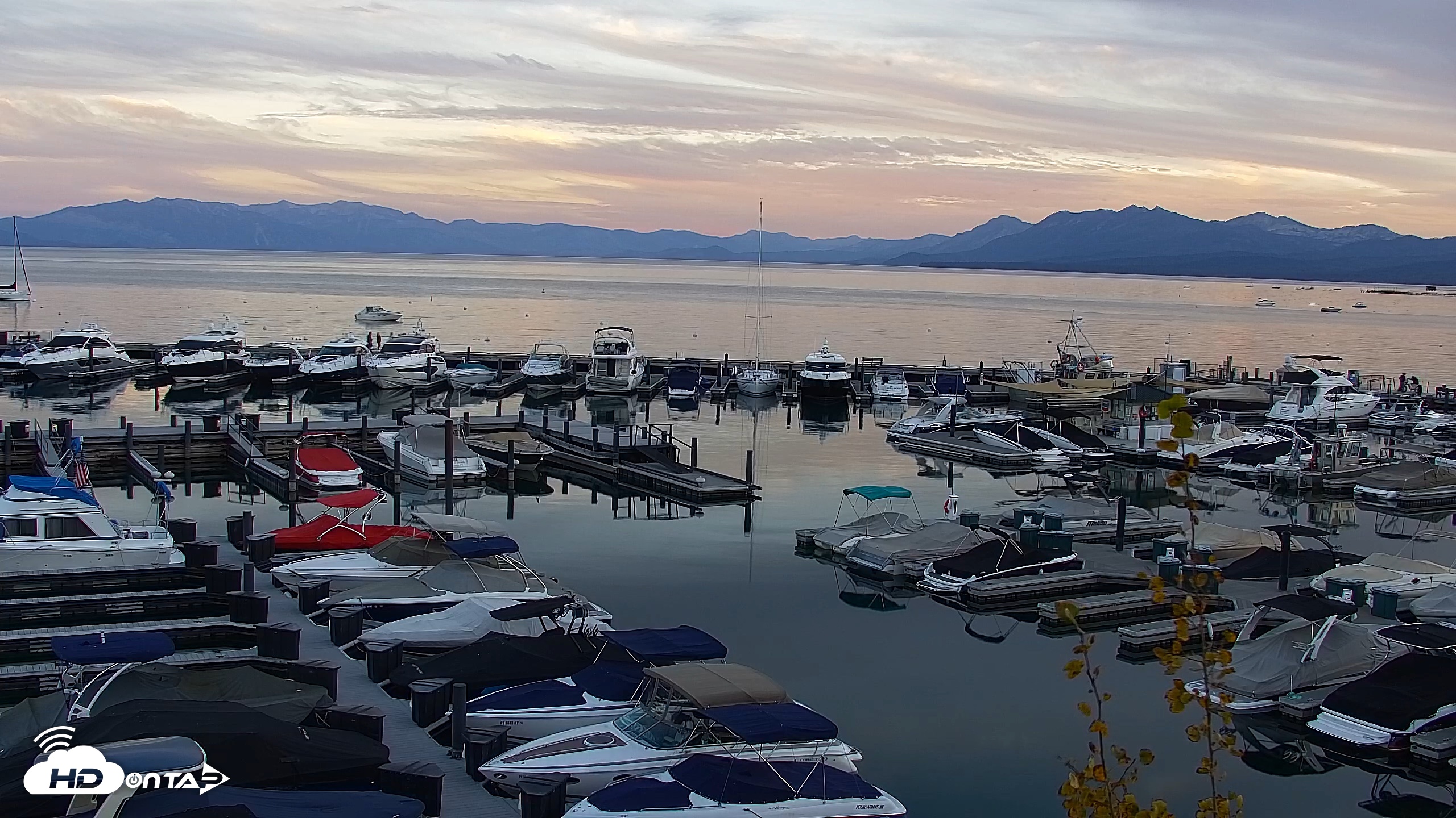 Snapshot of Tahoe City Marina - Lake Tahoe Live Webcam taken Oct 2, 2026, 6:38pm PDT