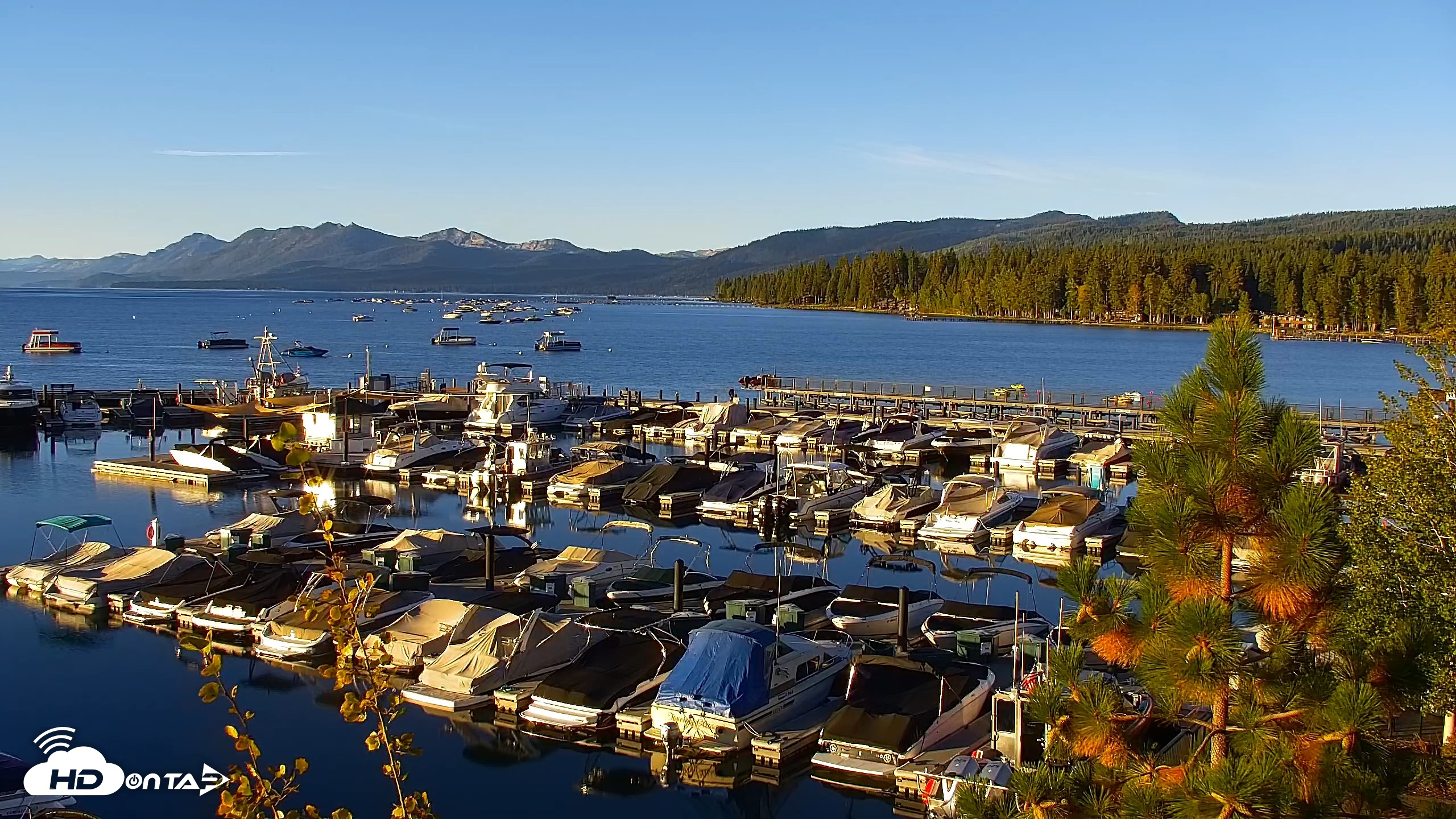 Snapshot of Tahoe City Marina - Lake Tahoe Live Webcam taken Sep 12, 2026, 7:19am PDT