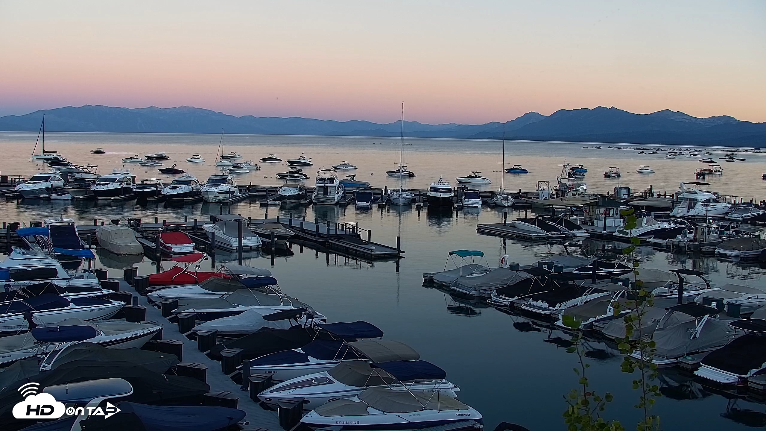 Snapshot of Tahoe City Marina - Lake Tahoe Live Webcam taken Aug 3, 2026, 8:12pm PDT
