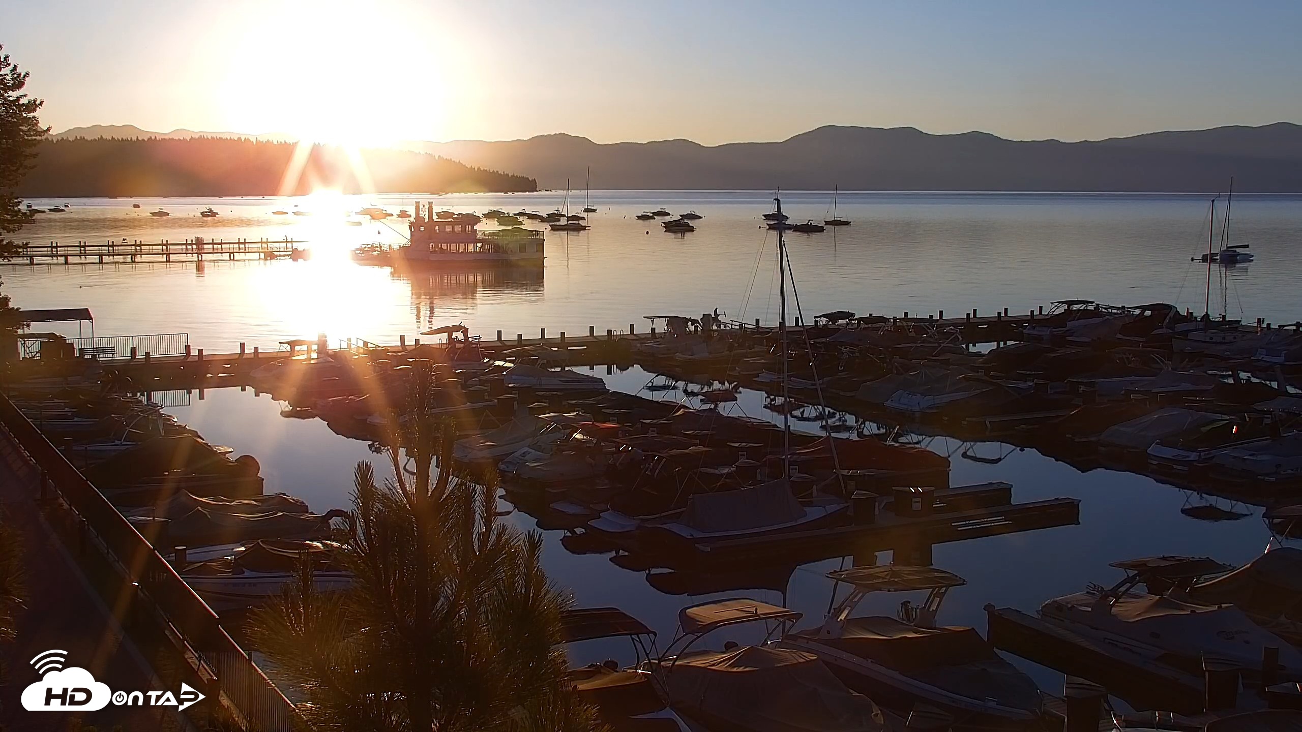 Snapshot of Tahoe City Marina - Lake Tahoe Live Webcam taken Jun 22, 2026, 5:59am PDT