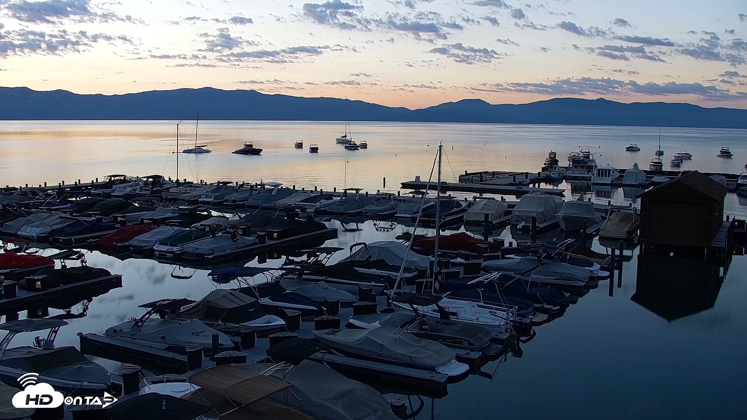 Snapshot of Tahoe City Marina - Lake Tahoe Live Webcam taken Jul 16, 2026, 5:46am PDT