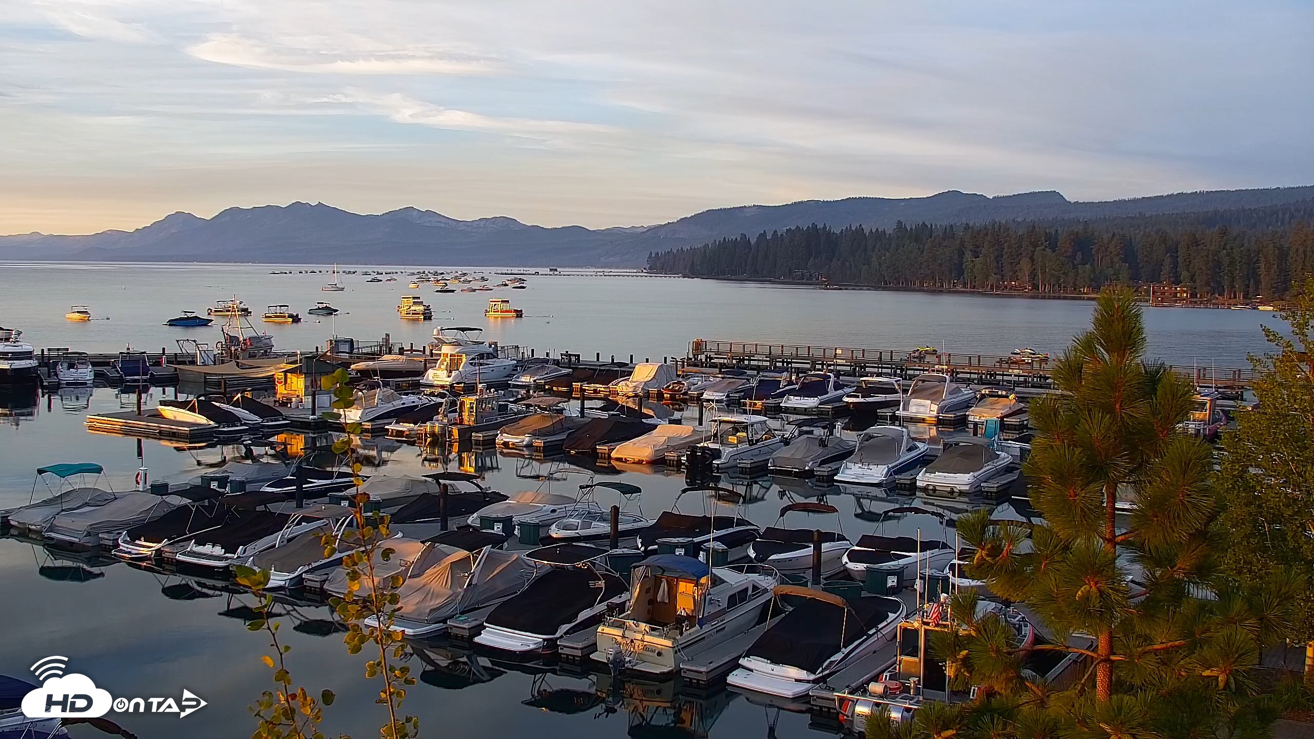 Snapshot of Tahoe City Marina - Lake Tahoe Live Webcam taken Aug 23, 2026, 6:36am PDT