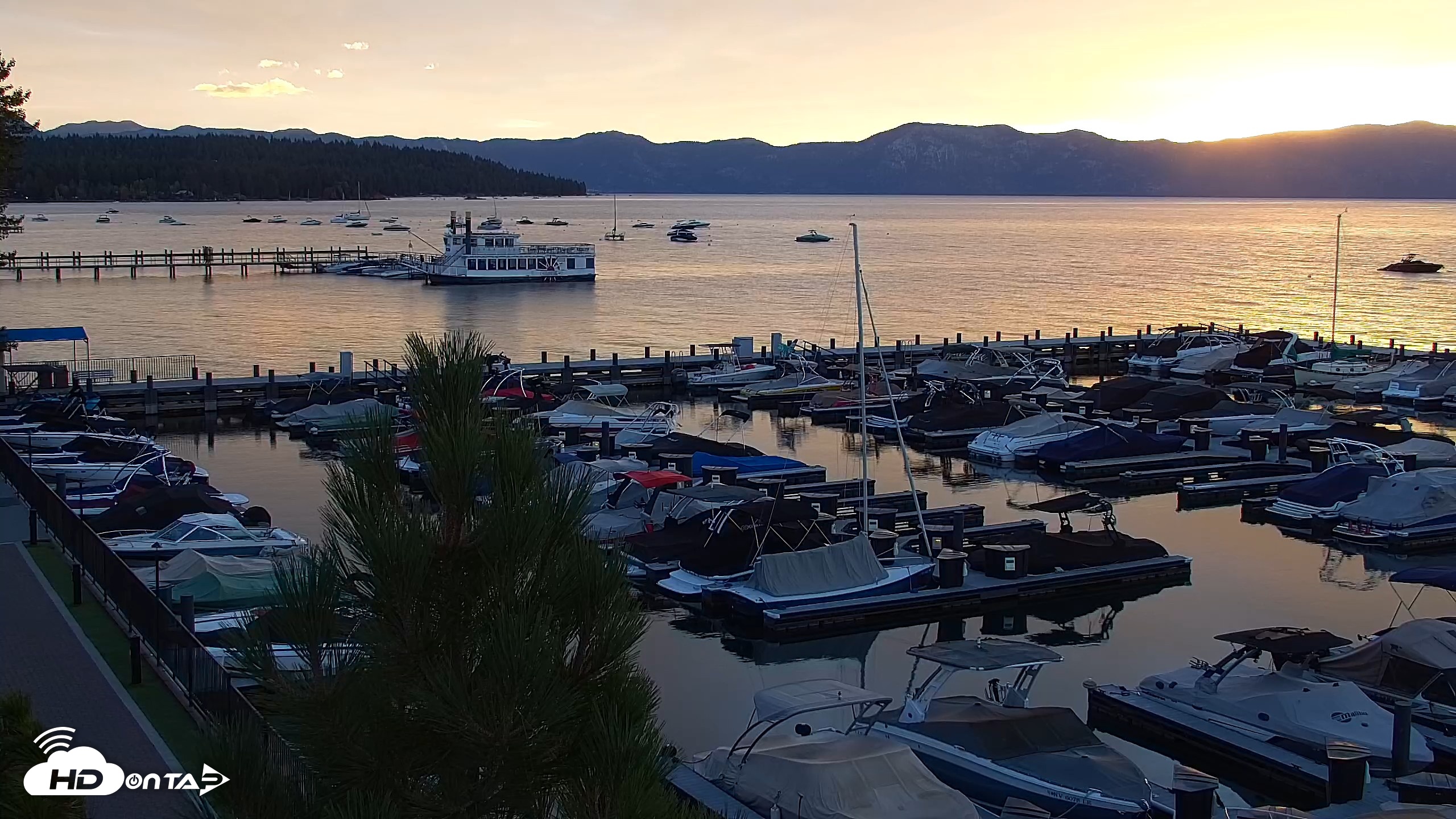 Snapshot of Tahoe City Marina - Lake Tahoe Live Webcam taken Sep 26, 2026, 6:54am PDT