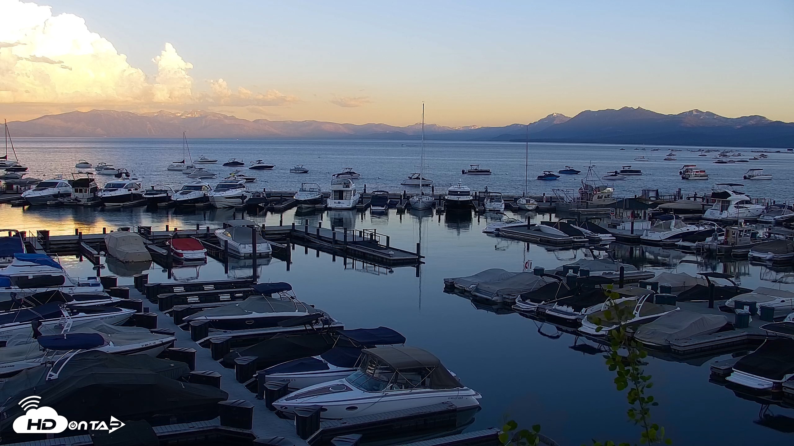 Snapshot of Tahoe City Marina - Lake Tahoe Live Webcam taken Jun 13, 2026, 8:09pm PDT