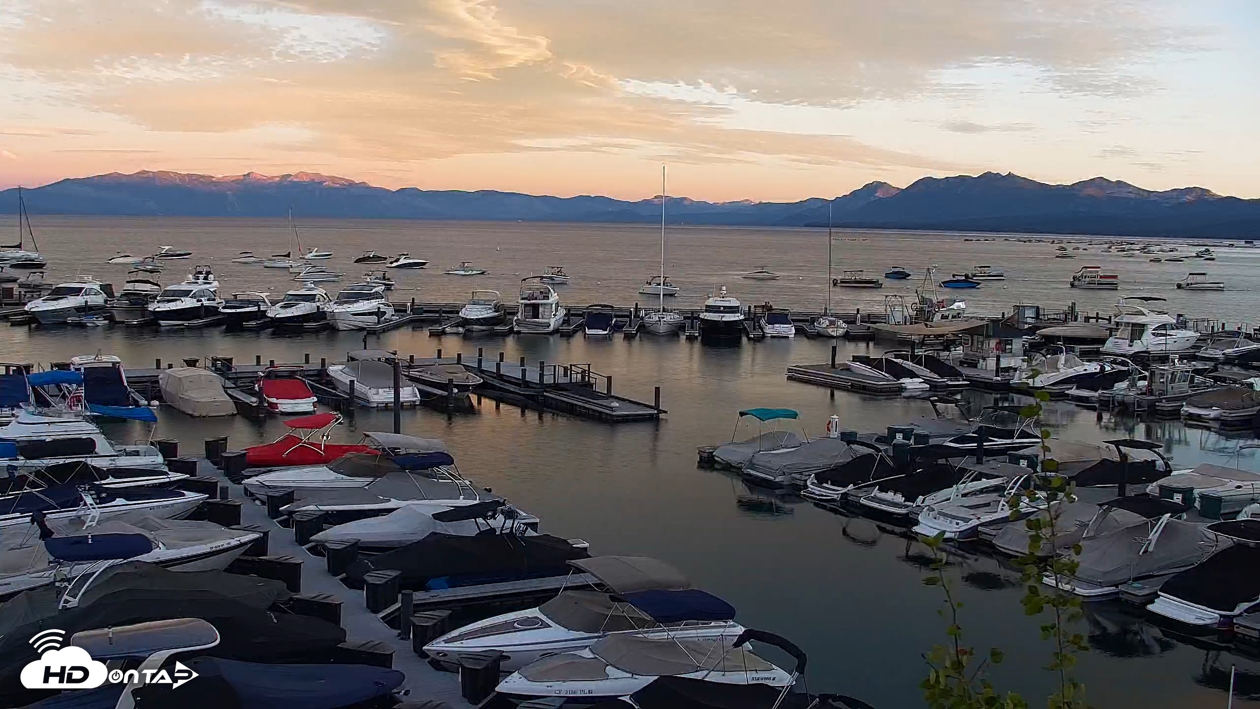 Snapshot of Tahoe City Marina - Lake Tahoe Live Webcam taken Jul 25, 2026, 8:17pm PDT