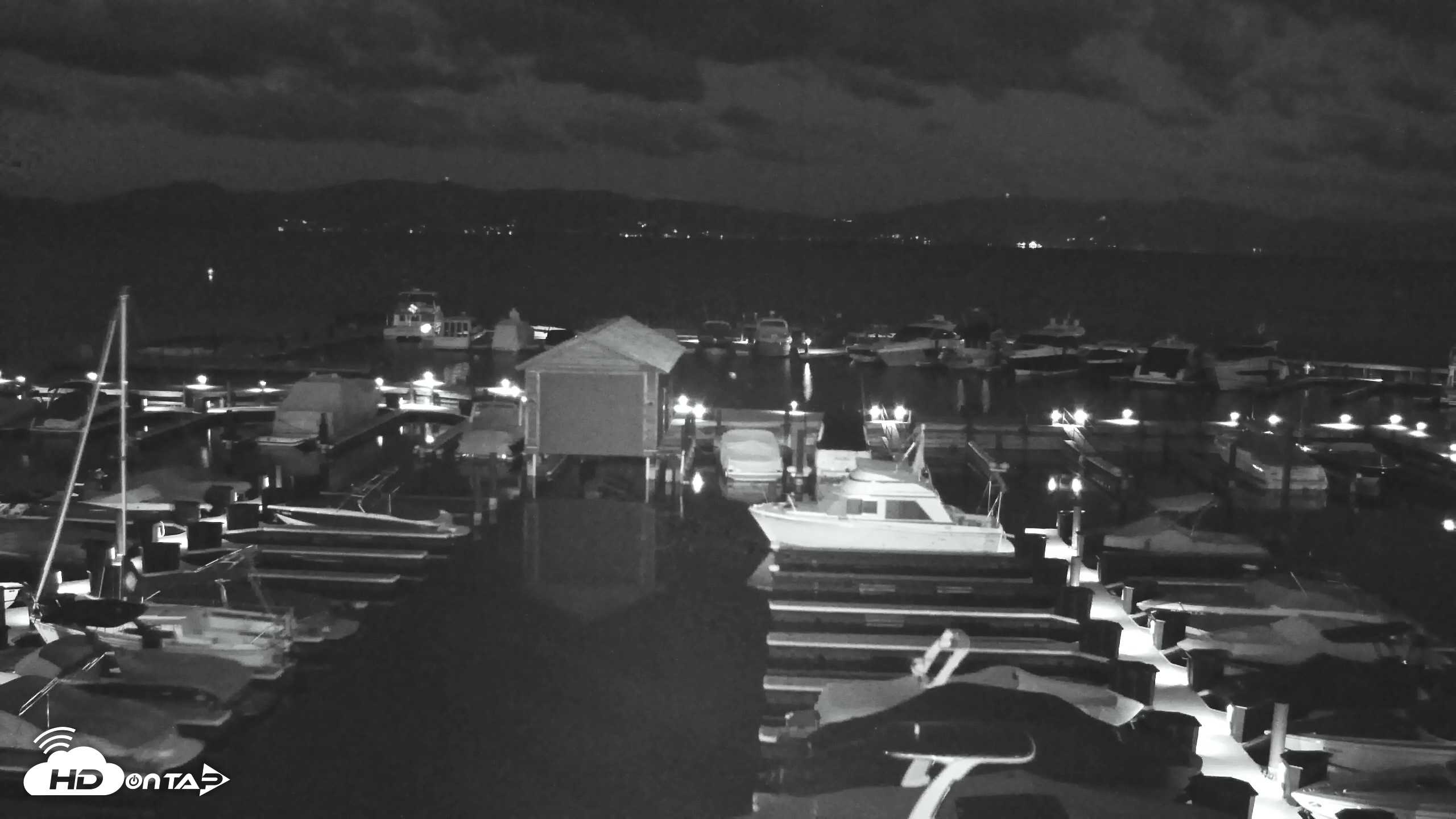Snapshot of Tahoe City Marina - Lake Tahoe Live Webcam taken Oct 11, 2026, 7:23pm PDT