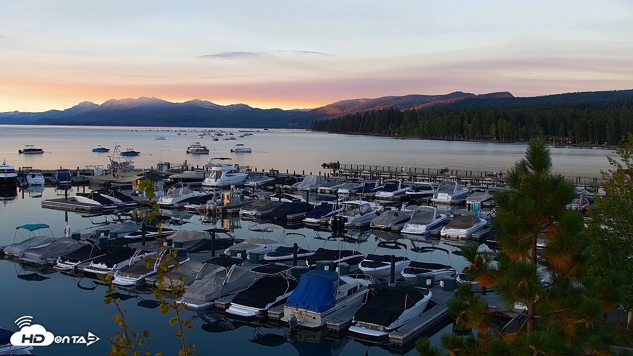 Snapshot of Tahoe City Marina - Lake Tahoe Live Webcam taken Sep 11, 2026, 6:44am PDT
