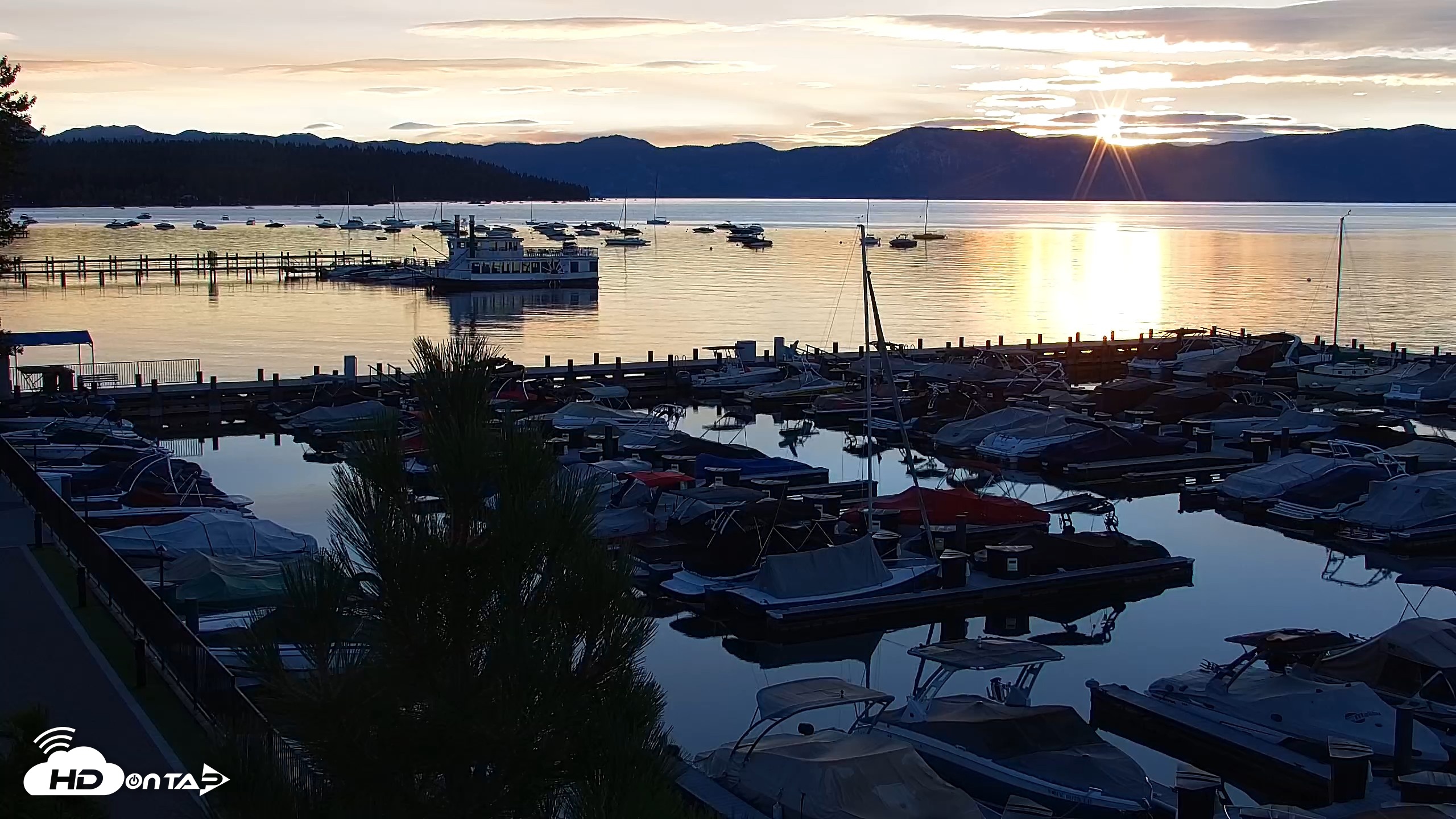 Snapshot of Tahoe City Marina - Lake Tahoe Live Webcam taken Sep 11, 2026, 6:53am PDT