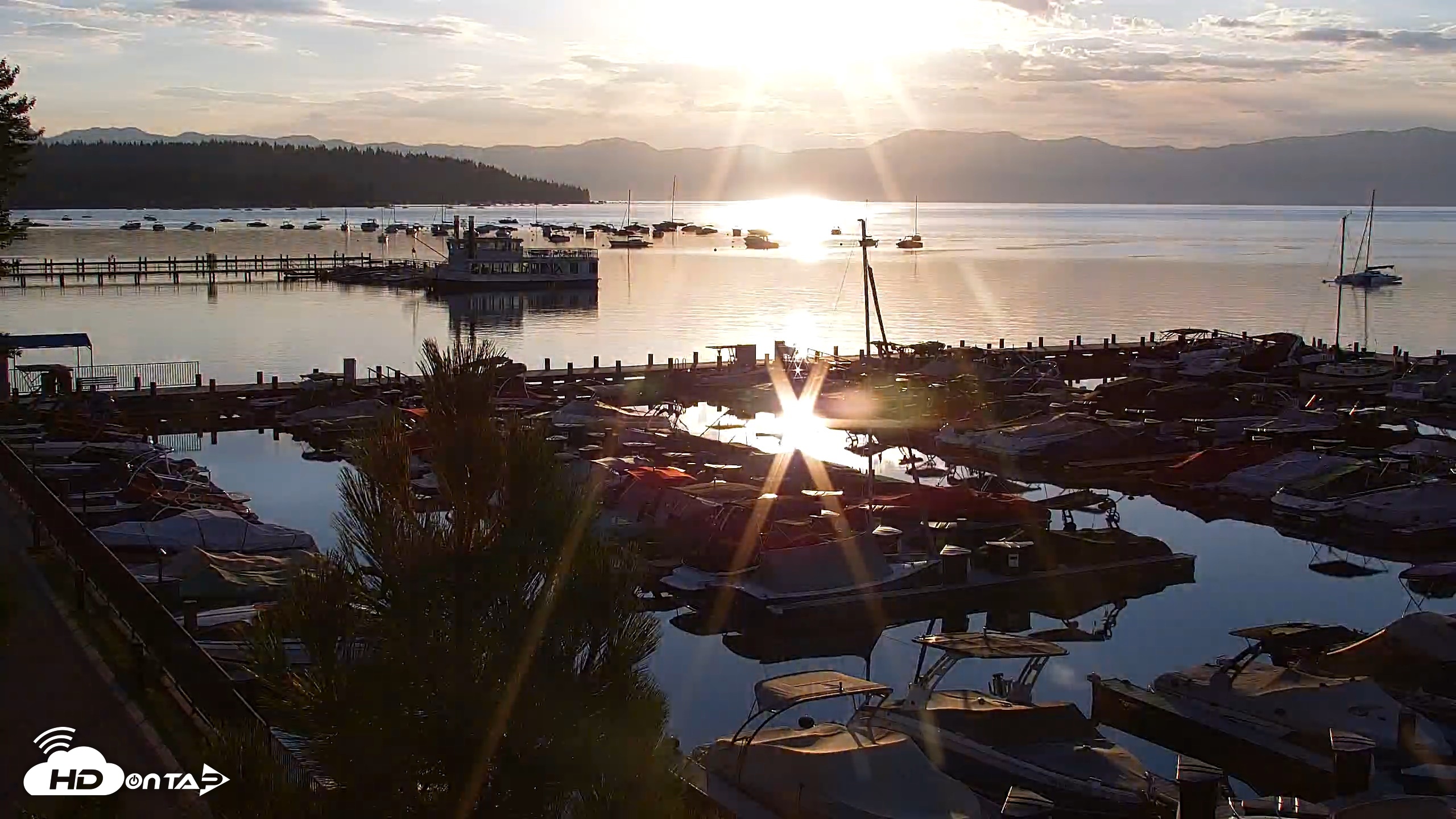 Snapshot of Tahoe City Marina - Lake Tahoe Live Webcam taken Aug 11, 2026, 6:53am PDT