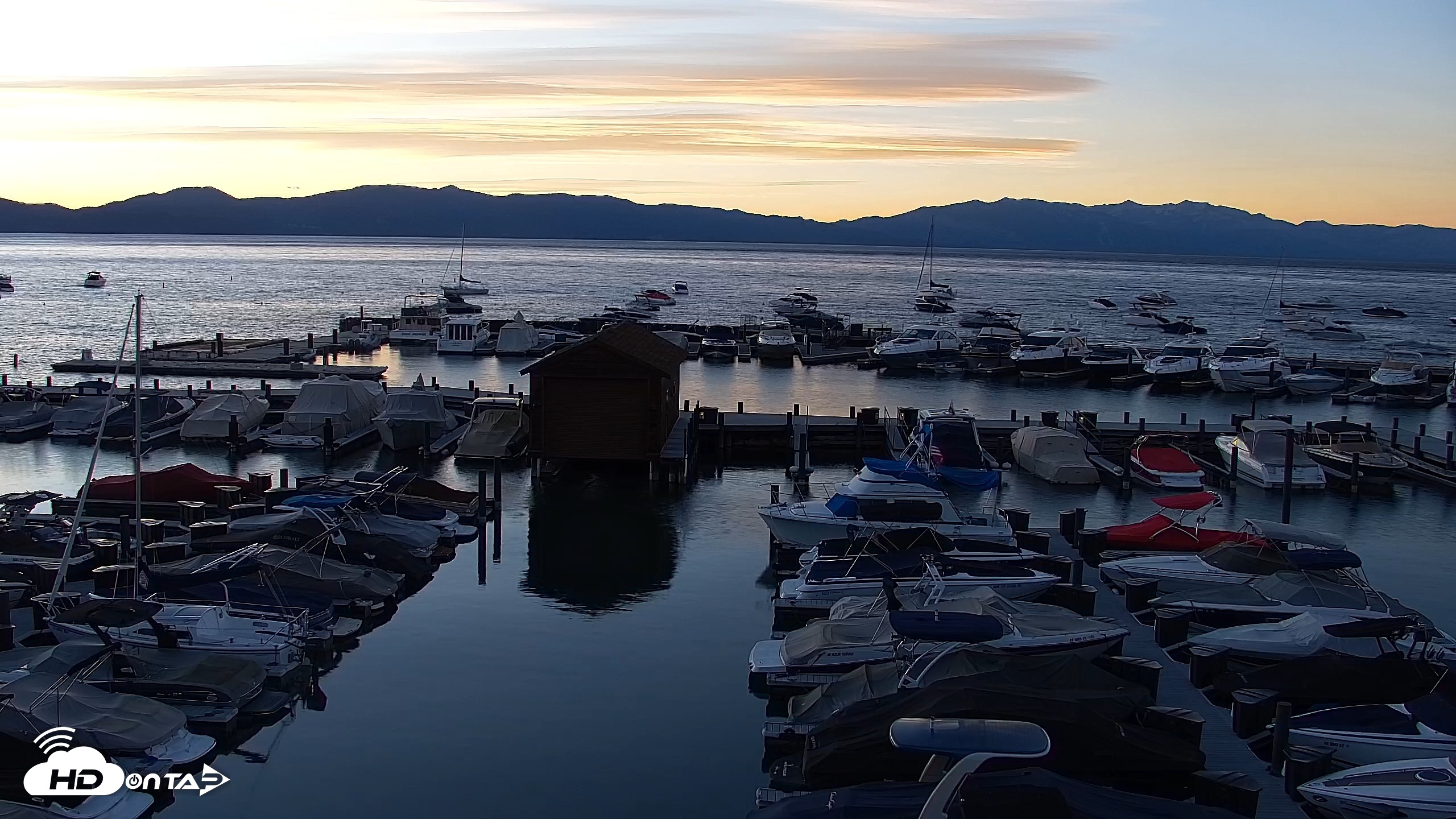 Snapshot of Tahoe City Marina - Lake Tahoe Live Webcam taken Sep 13, 2026, 6:36am PDT