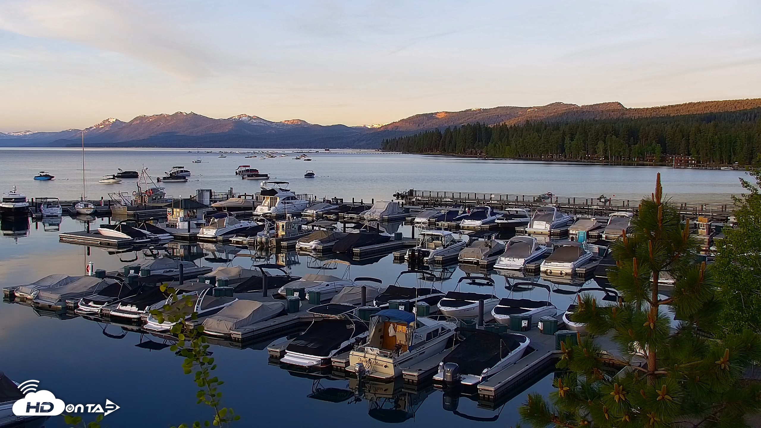 Snapshot of Tahoe City Marina - Lake Tahoe Live Webcam taken Jun 8, 2026, 5:43am PDT