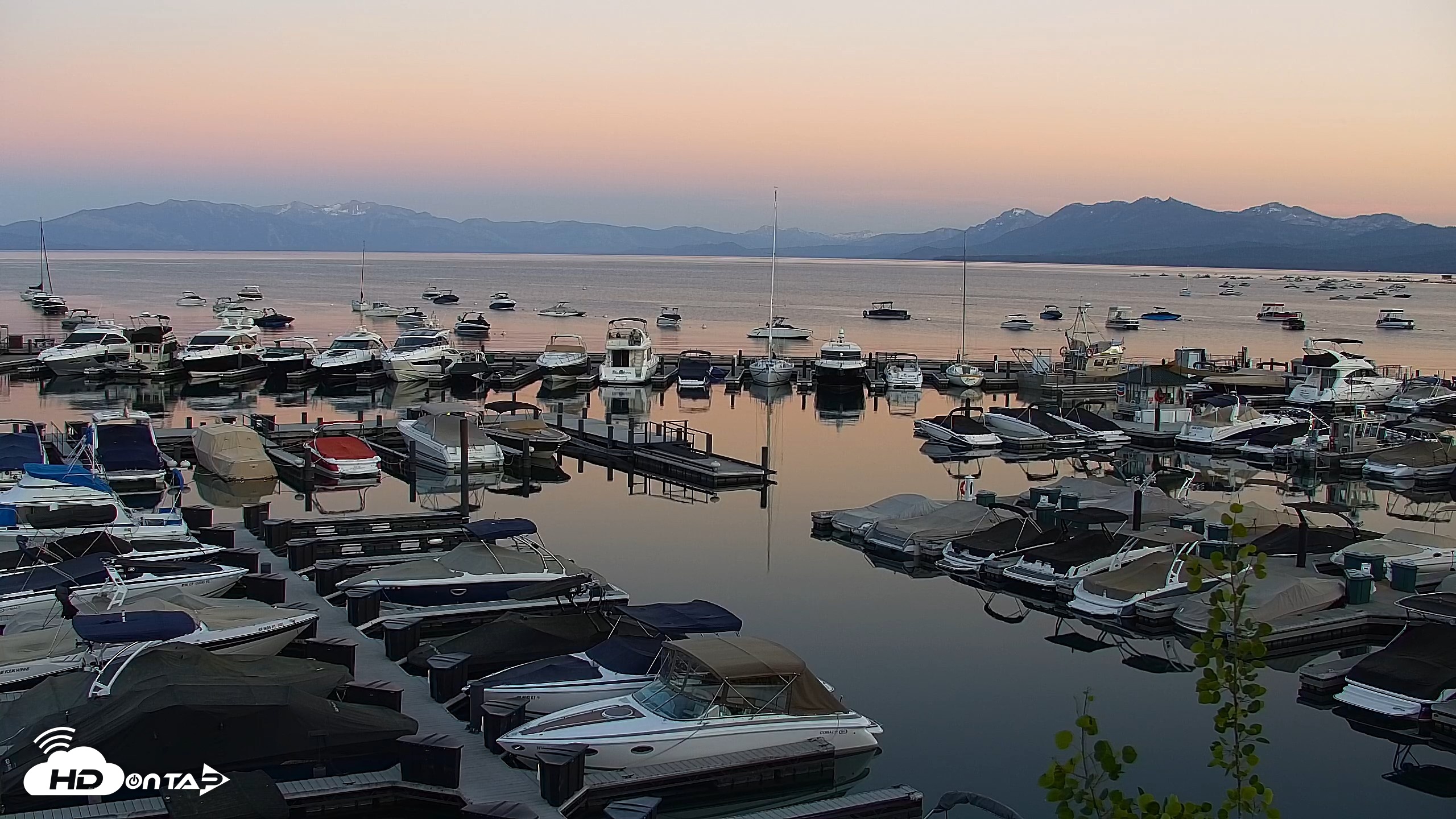 Snapshot of Tahoe City Marina - Lake Tahoe Live Webcam taken Jun 15, 2026, 8:35pm PDT