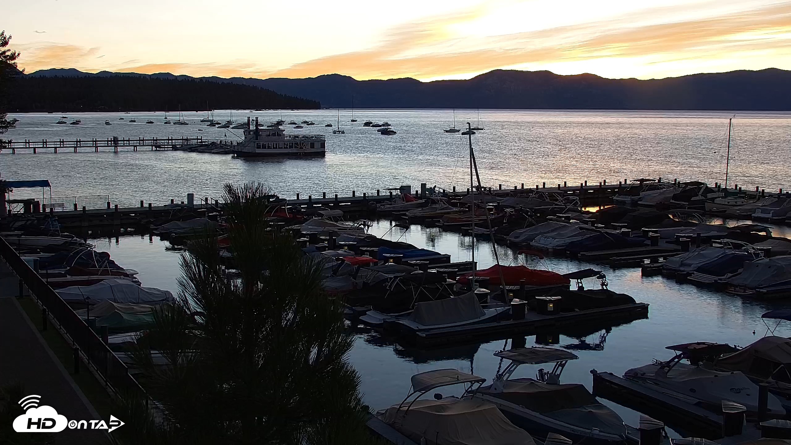 Snapshot of Tahoe City Marina - Lake Tahoe Live Webcam taken Sep 13, 2026, 6:35am PDT