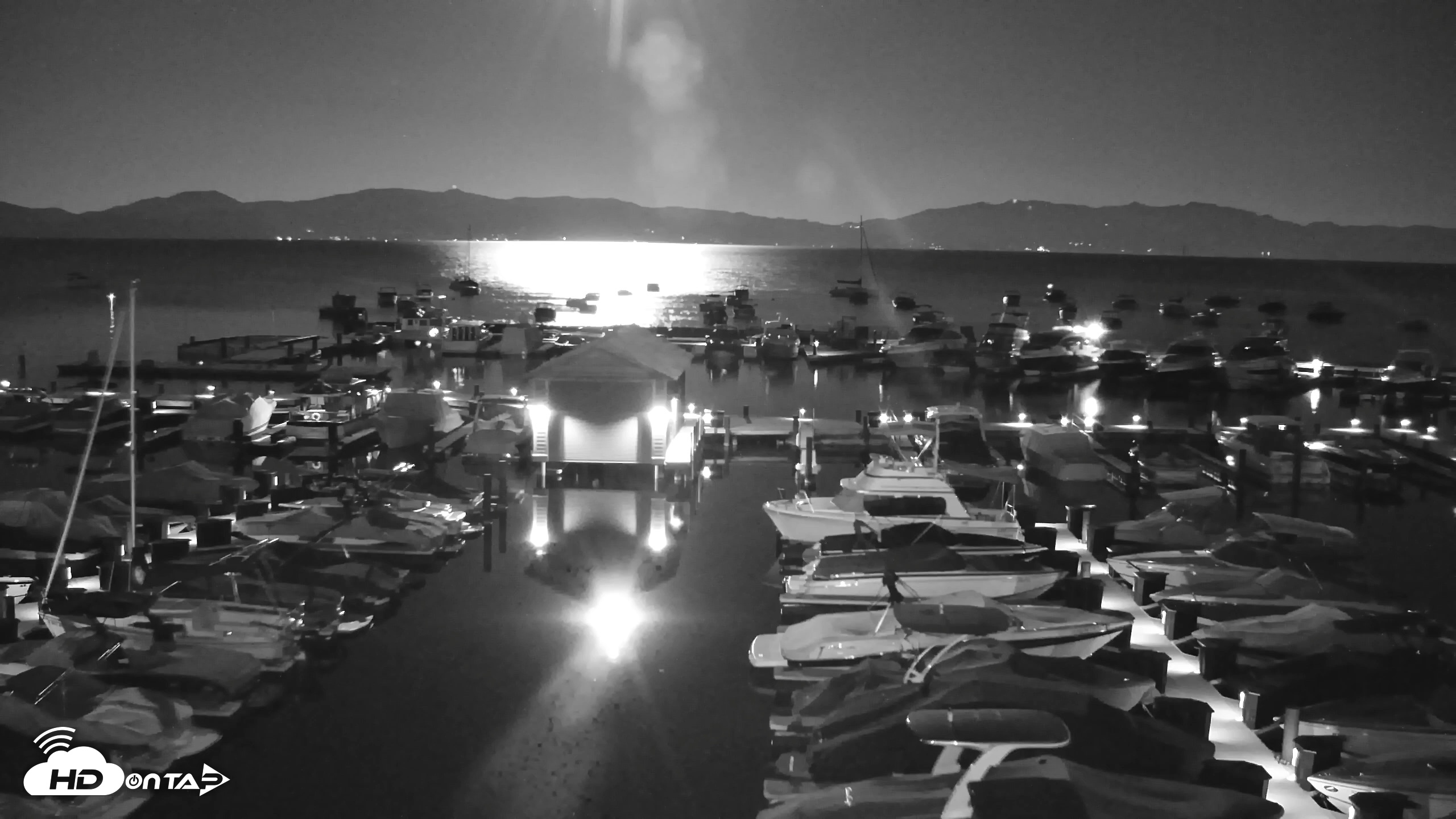Snapshot of Tahoe City Marina - Lake Tahoe Live Webcam taken Jul 29, 2026, 10:07pm PDT