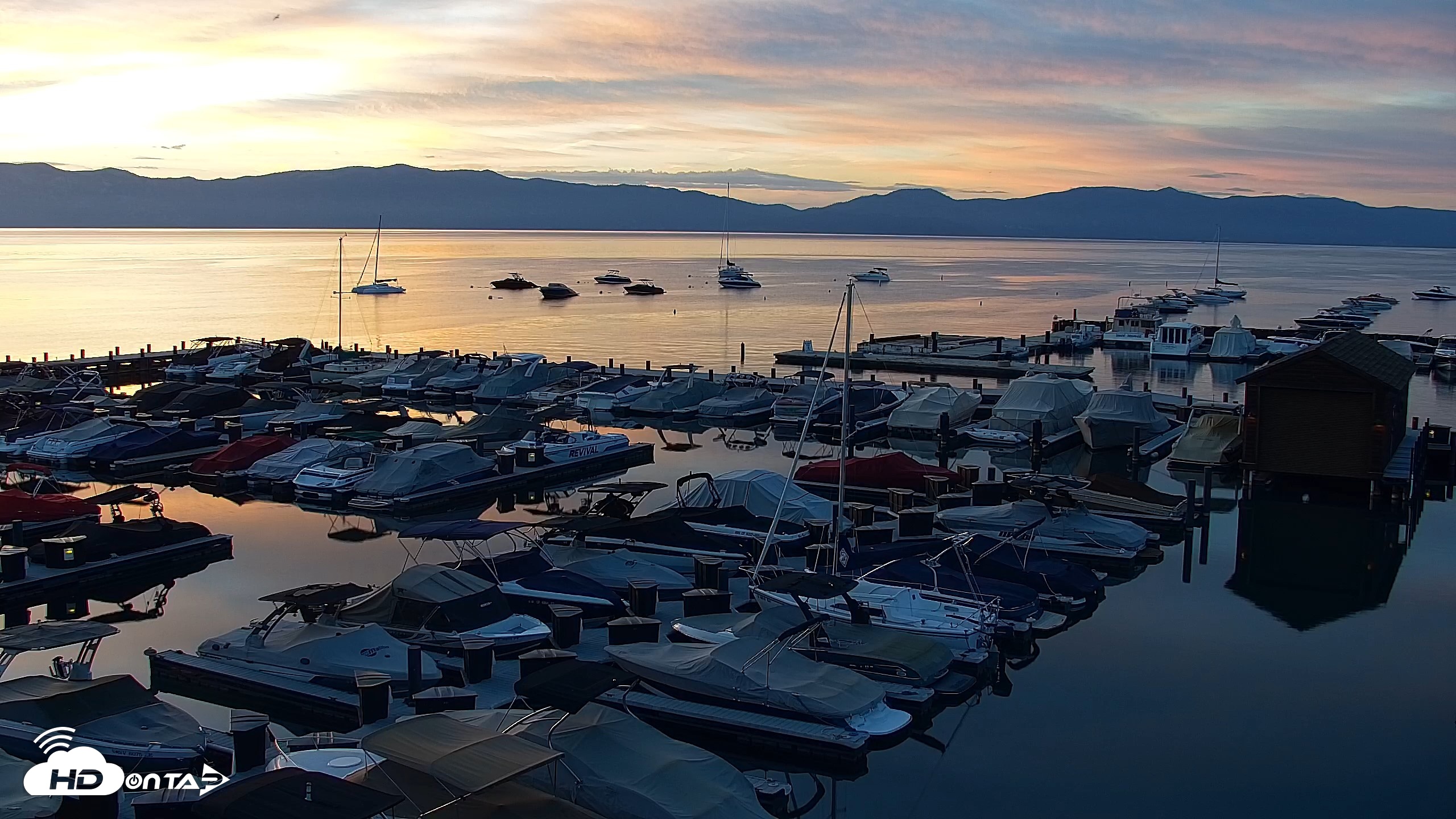 Snapshot of Tahoe City Marina - Lake Tahoe Live Webcam taken Aug 12, 2026, 6:05am PDT